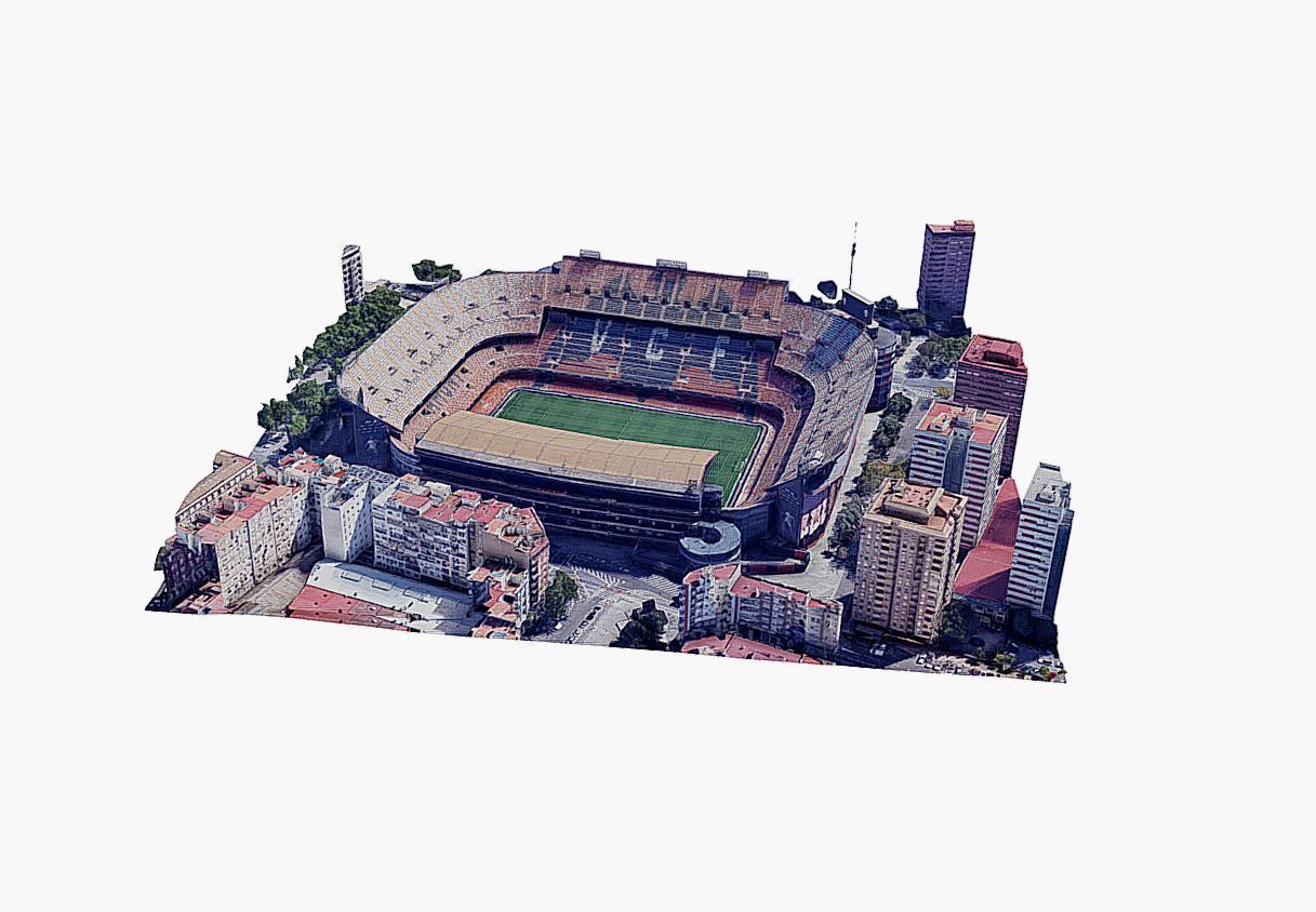 Mestalla stadium - Valencia c f Low-poly 3D model_4