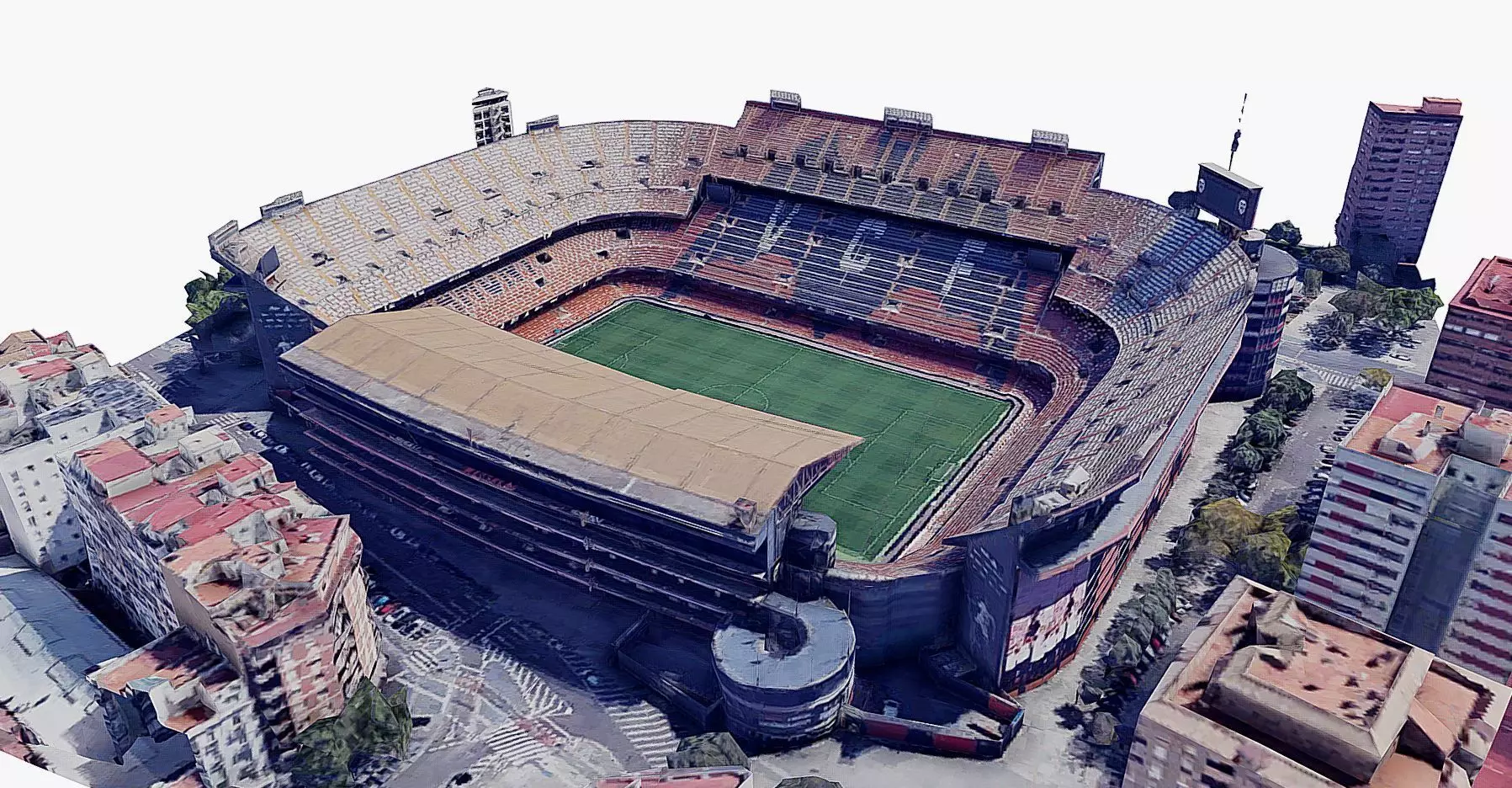 Mestalla stadium - Valencia c f Low-poly 3D model_0