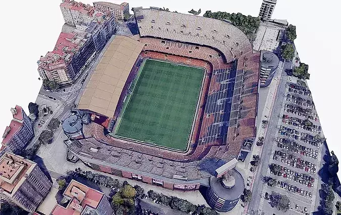 Mestalla stadium - Valencia c f Low-poly 3D model 4