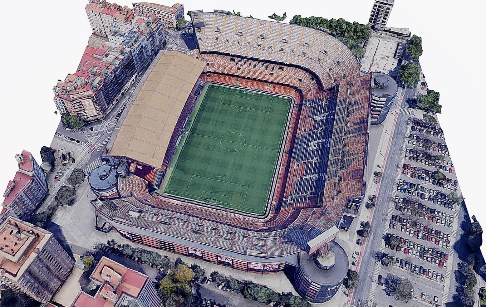 Mestalla stadium - Valencia c f Low-poly 3D model_3