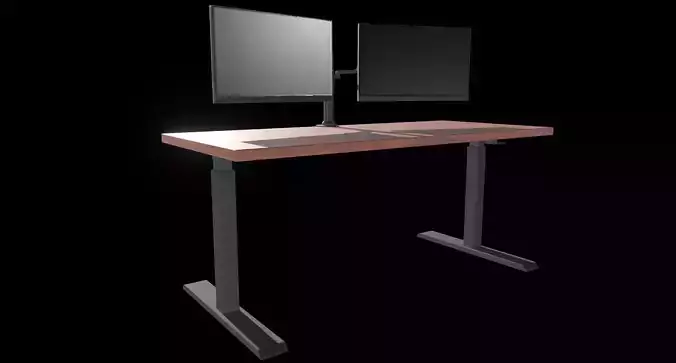 Desk and Monitors