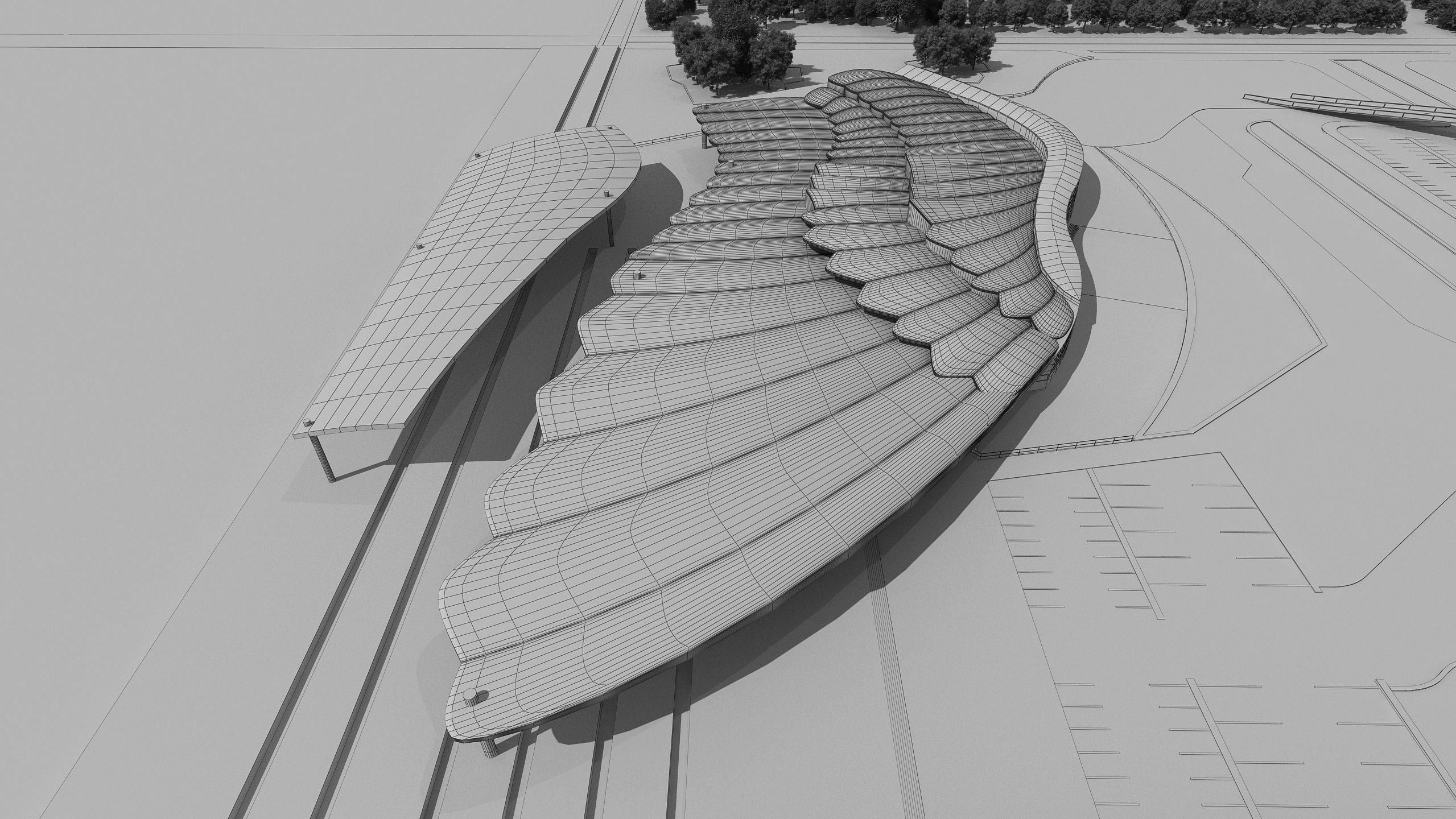 0125 Train Station Architecture Project 3D model CGTrader