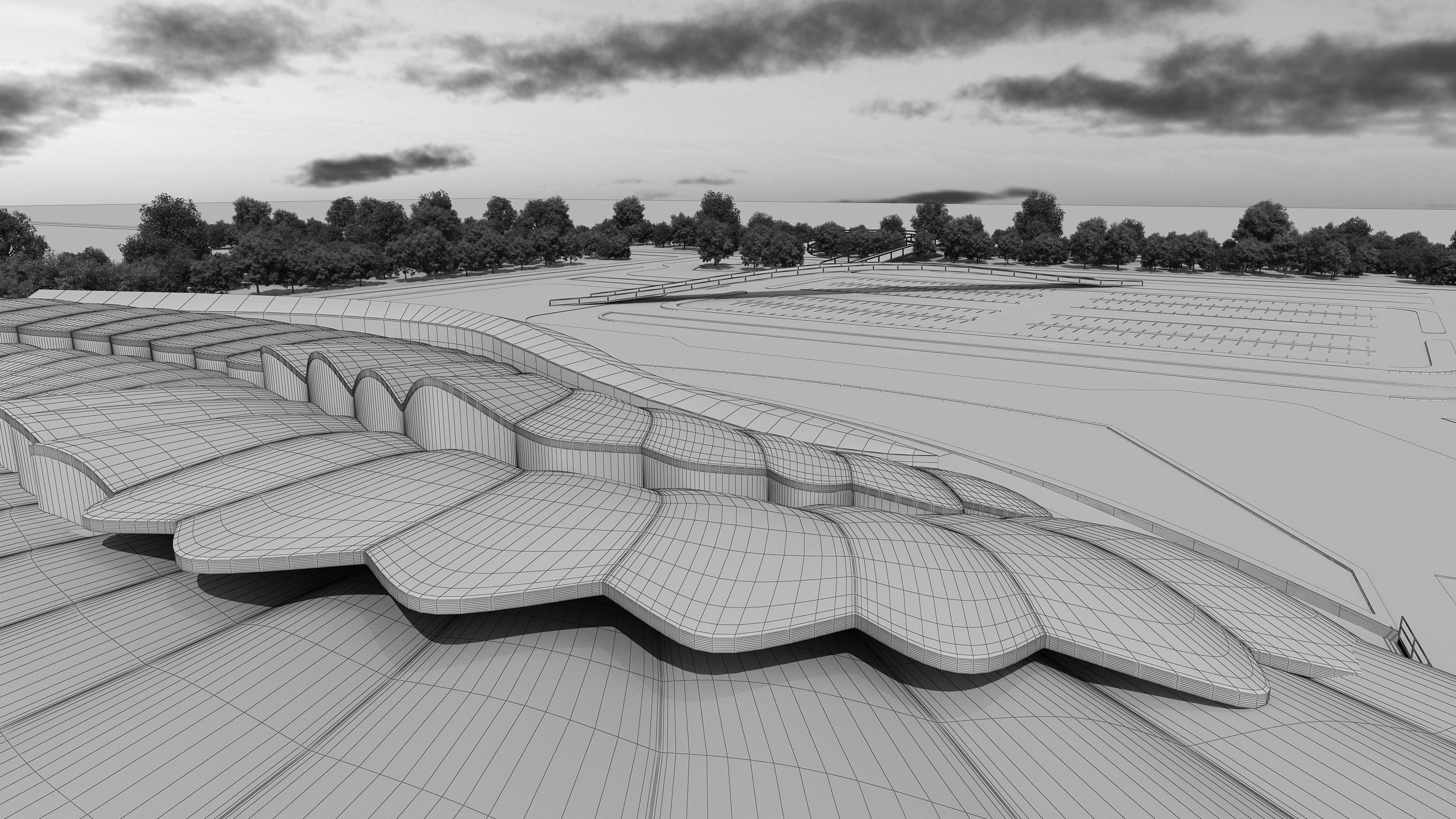 0125 Train Station Architecture Project 3D model CGTrader