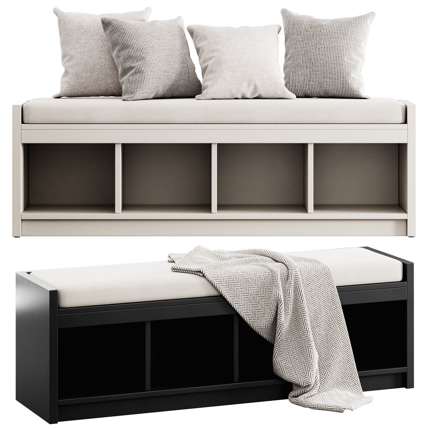 Shoe Storage Bench by Ashley 3D model_1