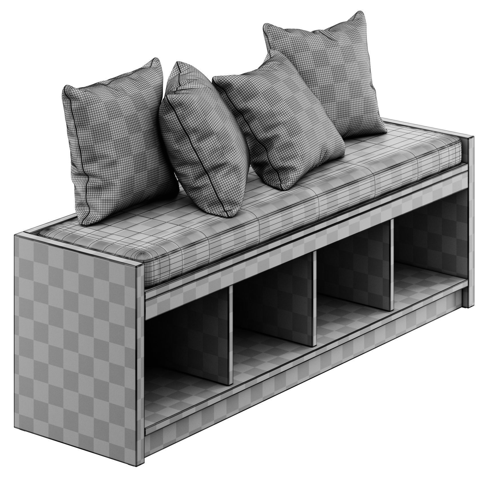 Shoe Storage Bench by Ashley 3D model_4