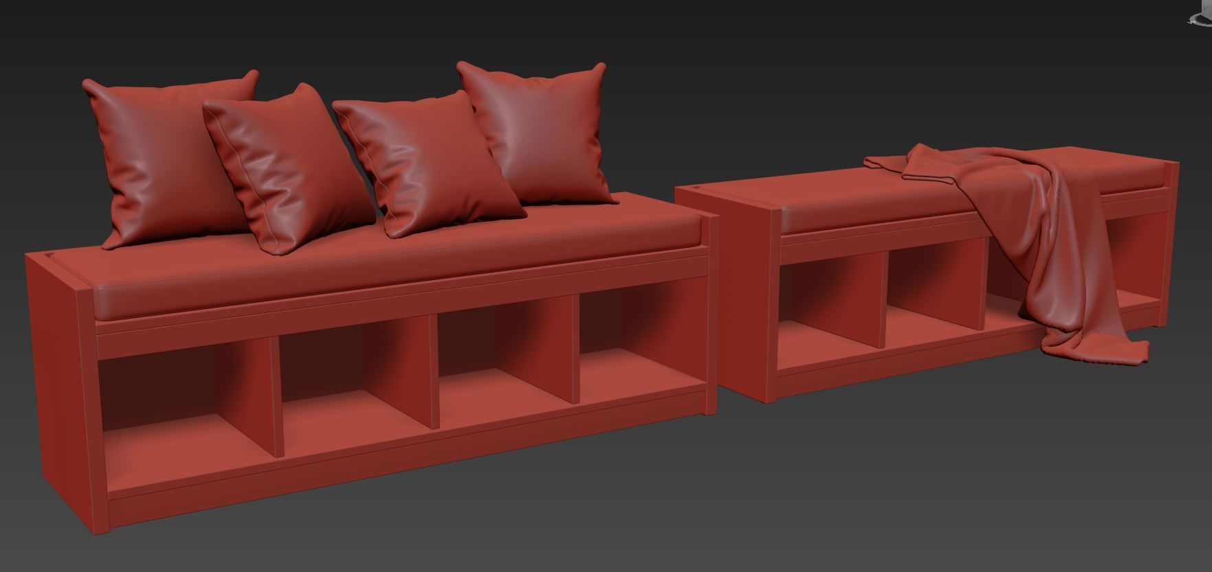 Shoe Storage Bench by Ashley 3D model_6