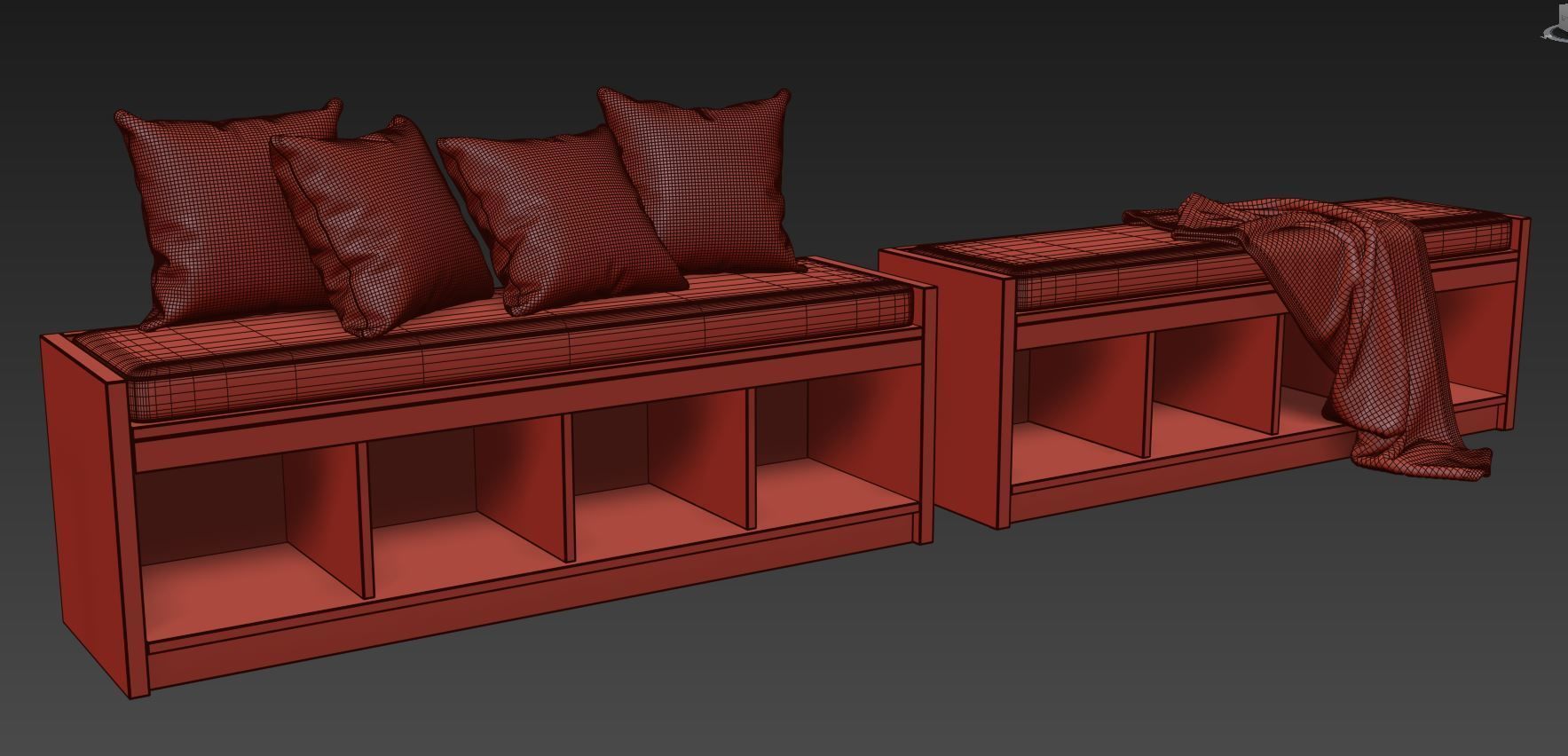 Shoe Storage Bench by Ashley 3D model_7
