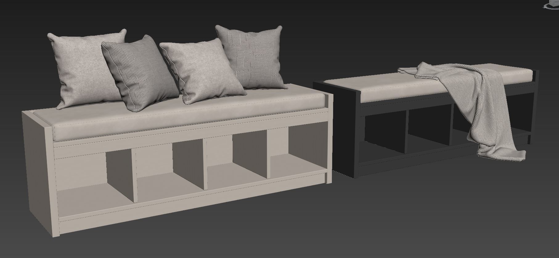 Shoe Storage Bench by Ashley 3D model_5