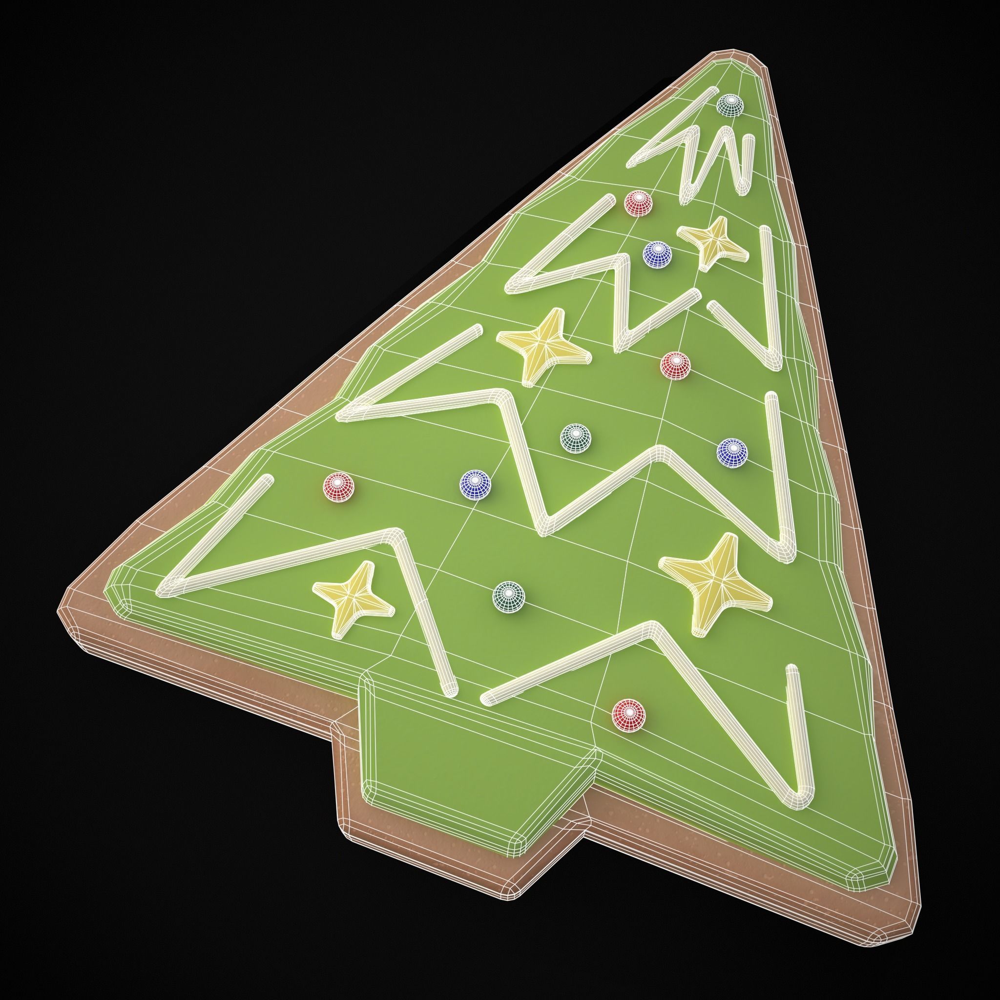 Christmas Tree Cookie Low-poly 3D model_26