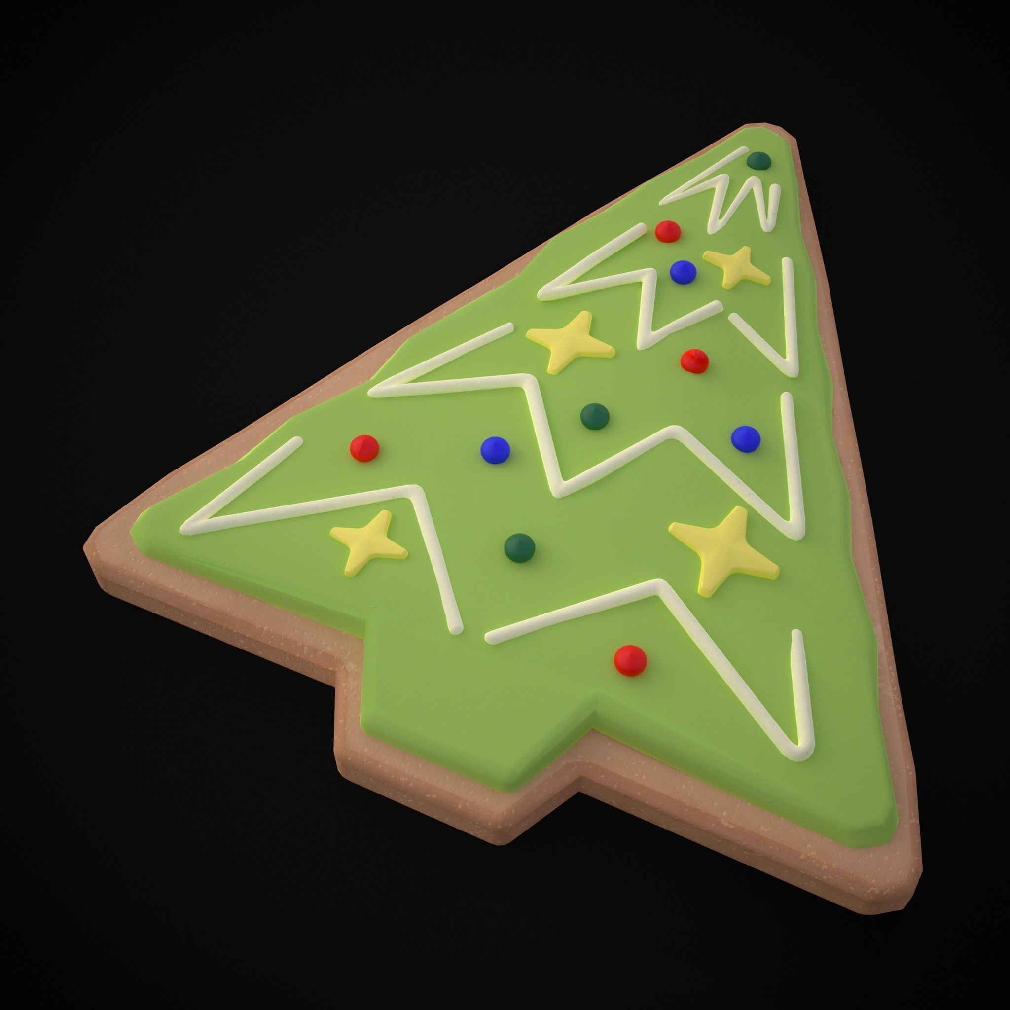 Christmas Tree Cookie Low-poly 3D model_23
