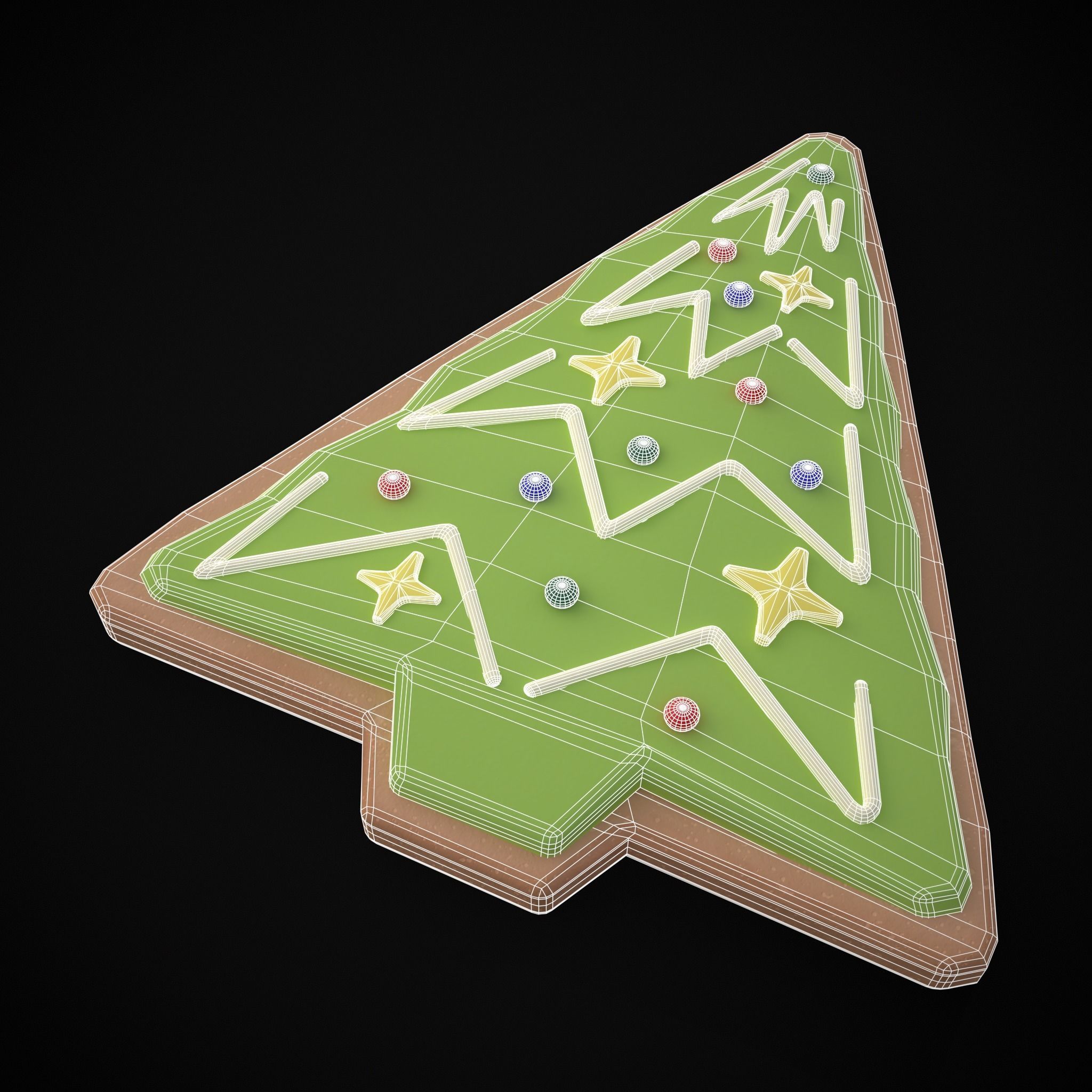 Christmas Tree Cookie Low-poly 3D model_24