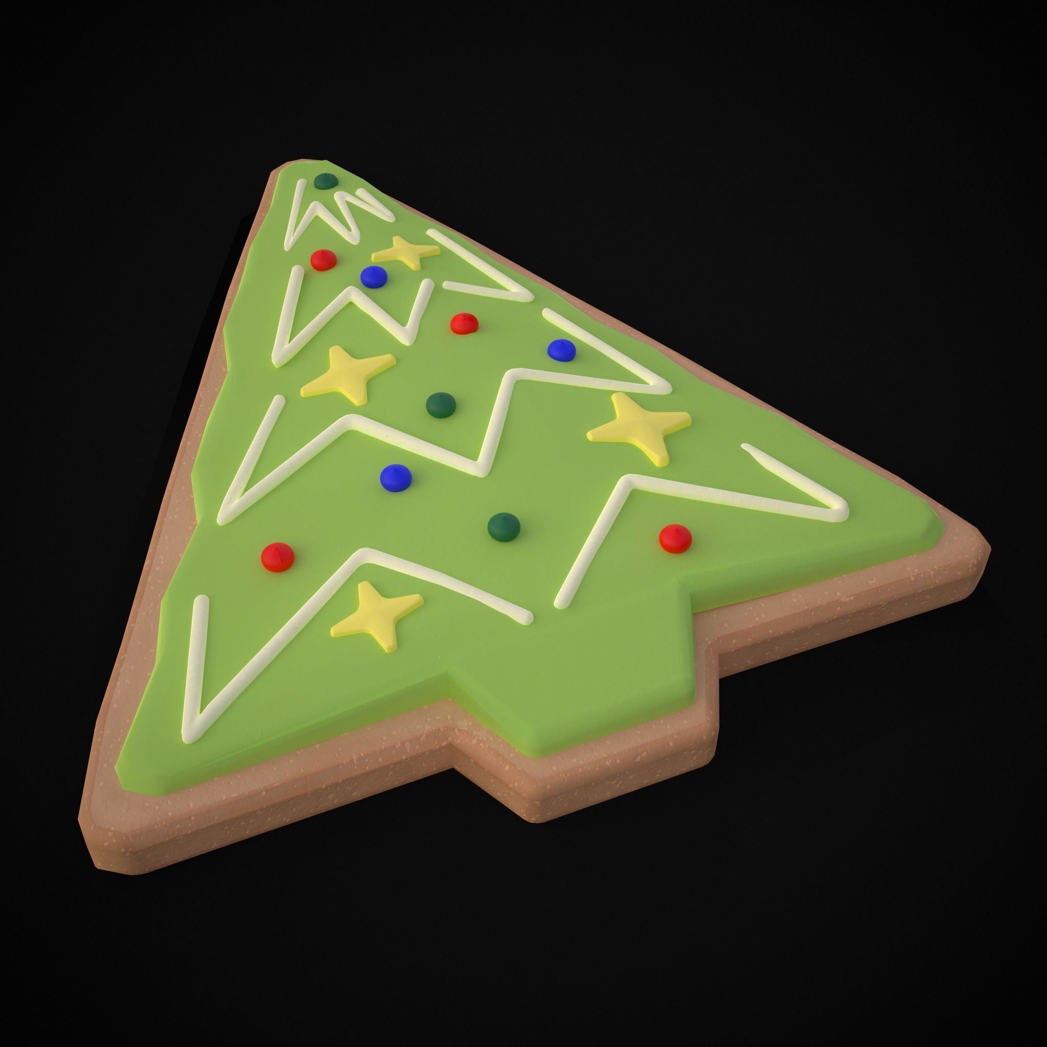 Christmas Tree Cookie Low-poly 3D model_29