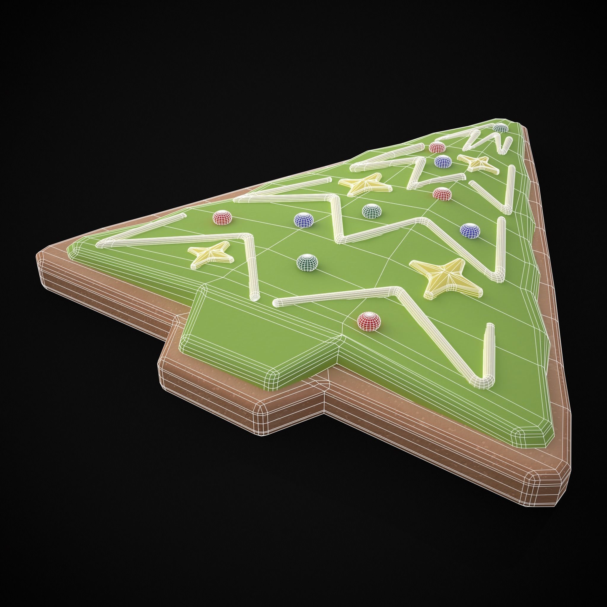 Christmas Tree Cookie Low-poly 3D model_6