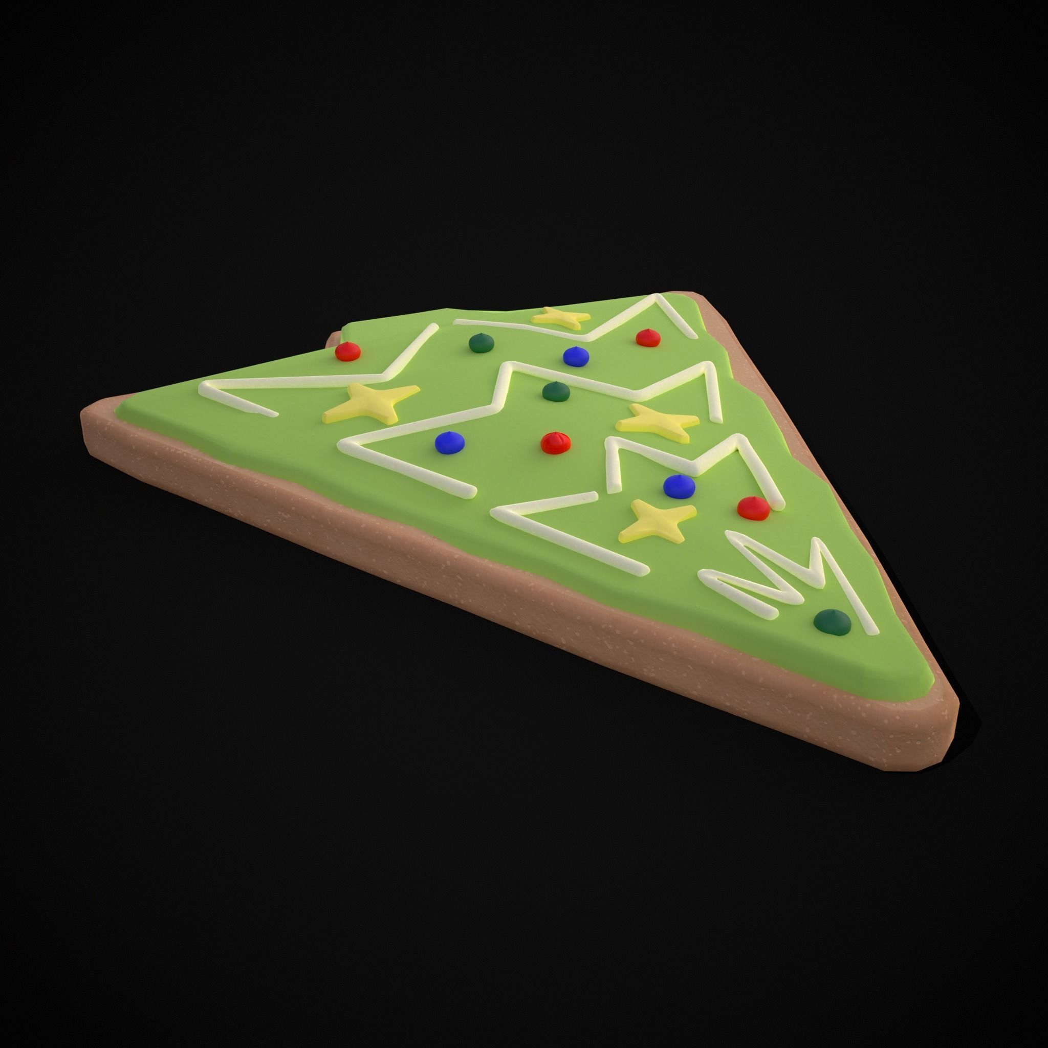 Christmas Tree Cookie Low-poly 3D model_7