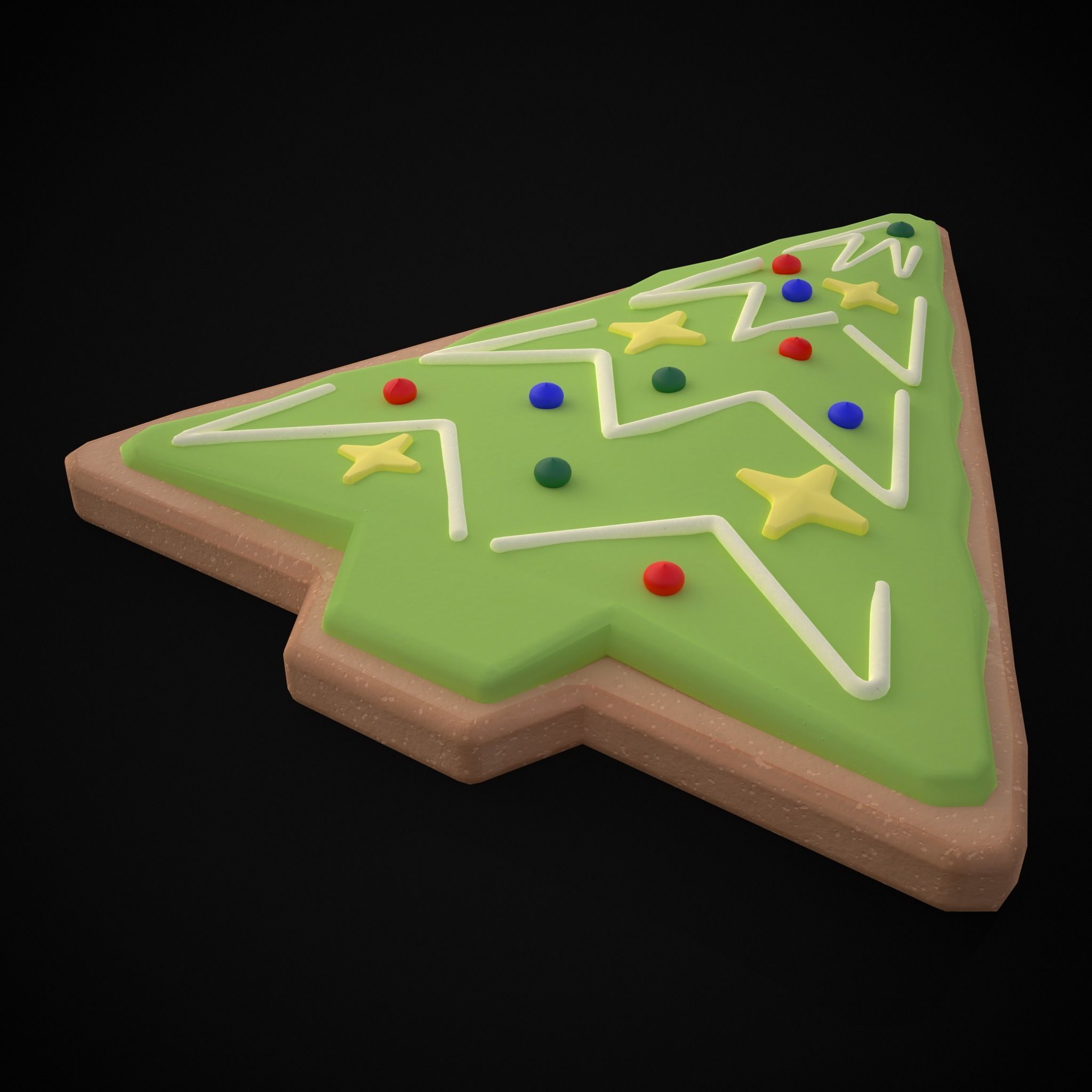 Christmas Tree Cookie Low-poly 3D model_5