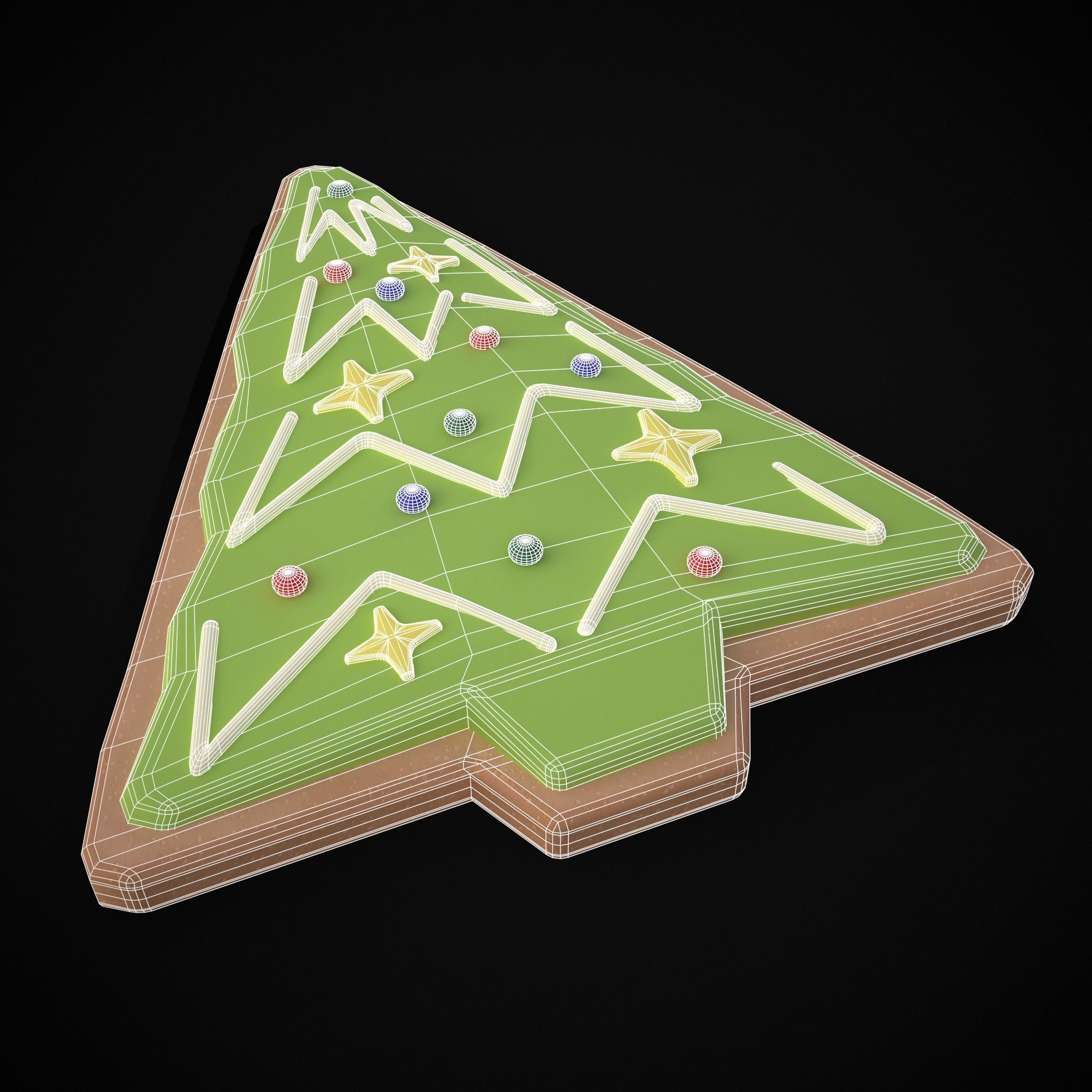 Christmas Tree Cookie Low-poly 3D model_30