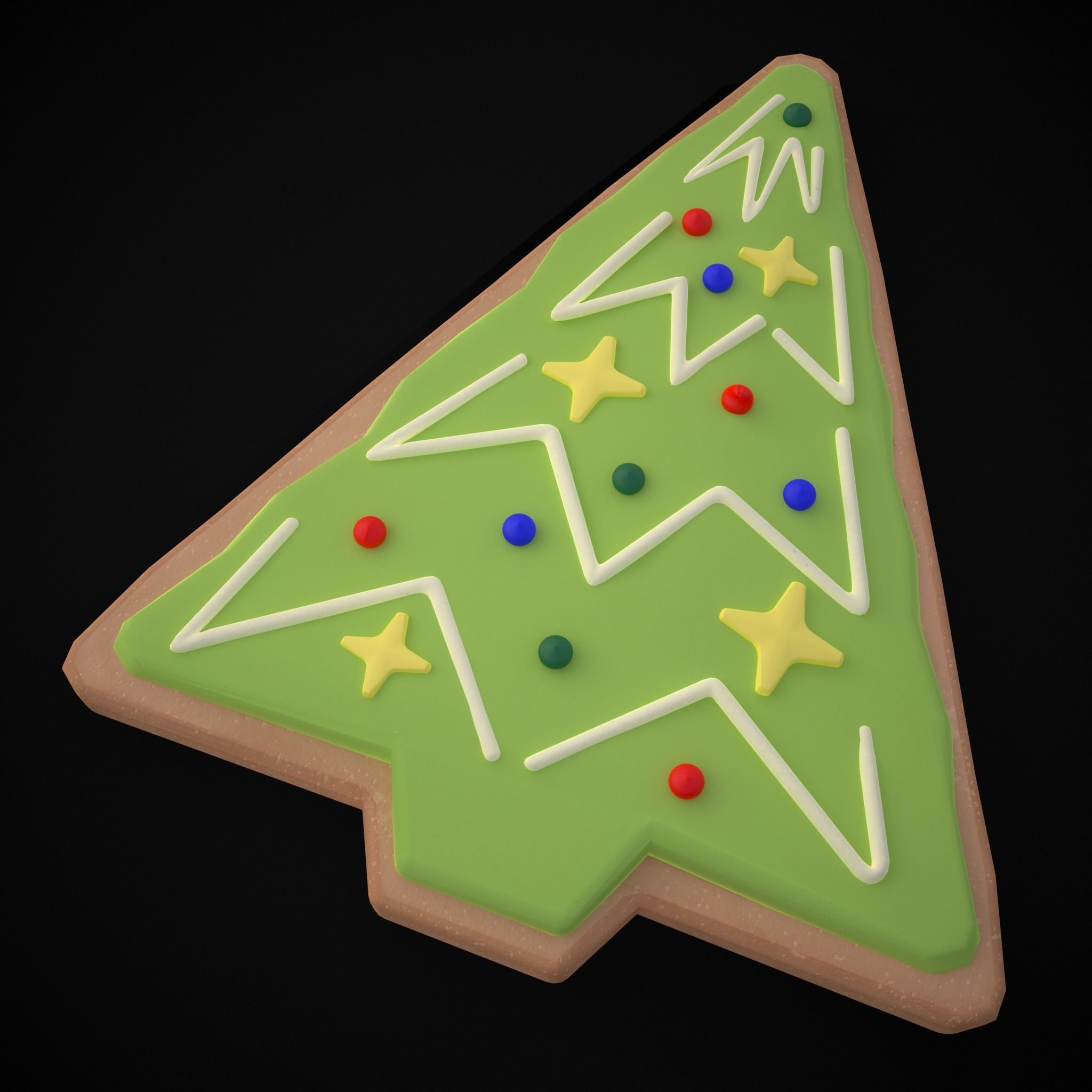 Christmas Tree Cookie Low-poly 3D model_25
