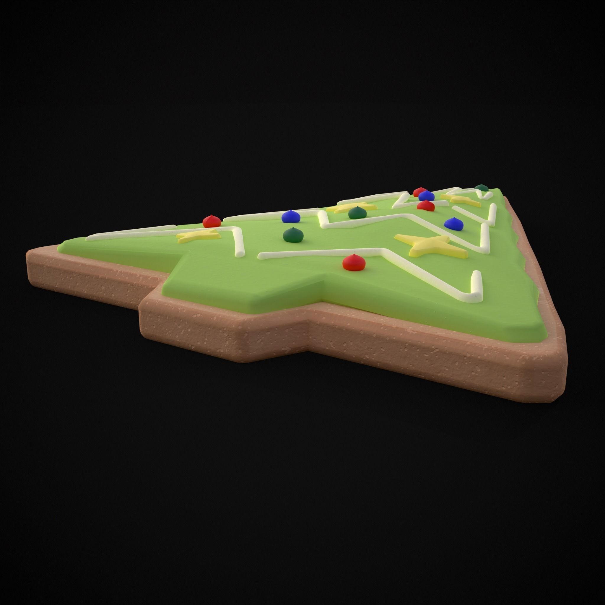 Christmas Tree Cookie Low-poly 3D model_9