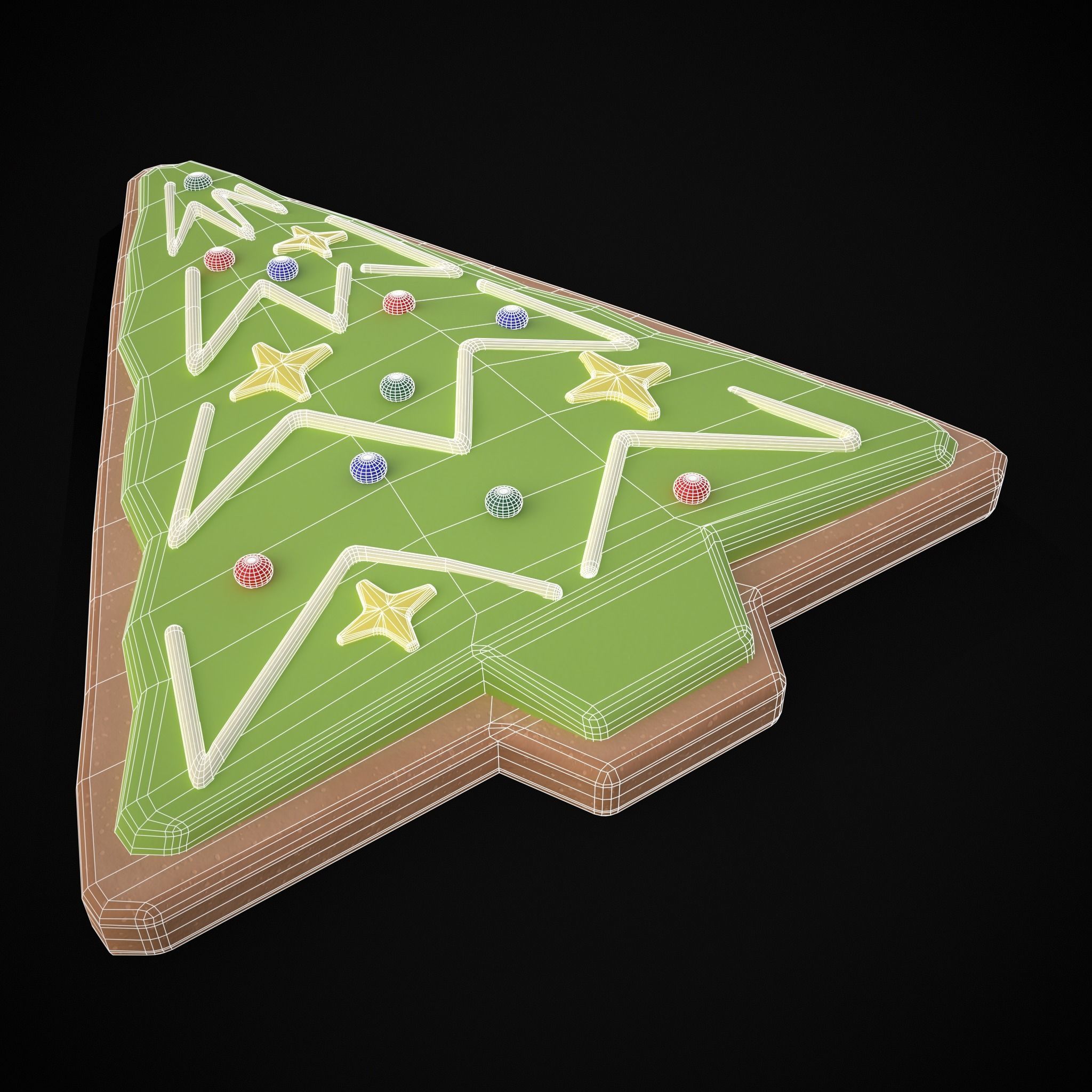 Christmas Tree Cookie Low-poly 3D model_4