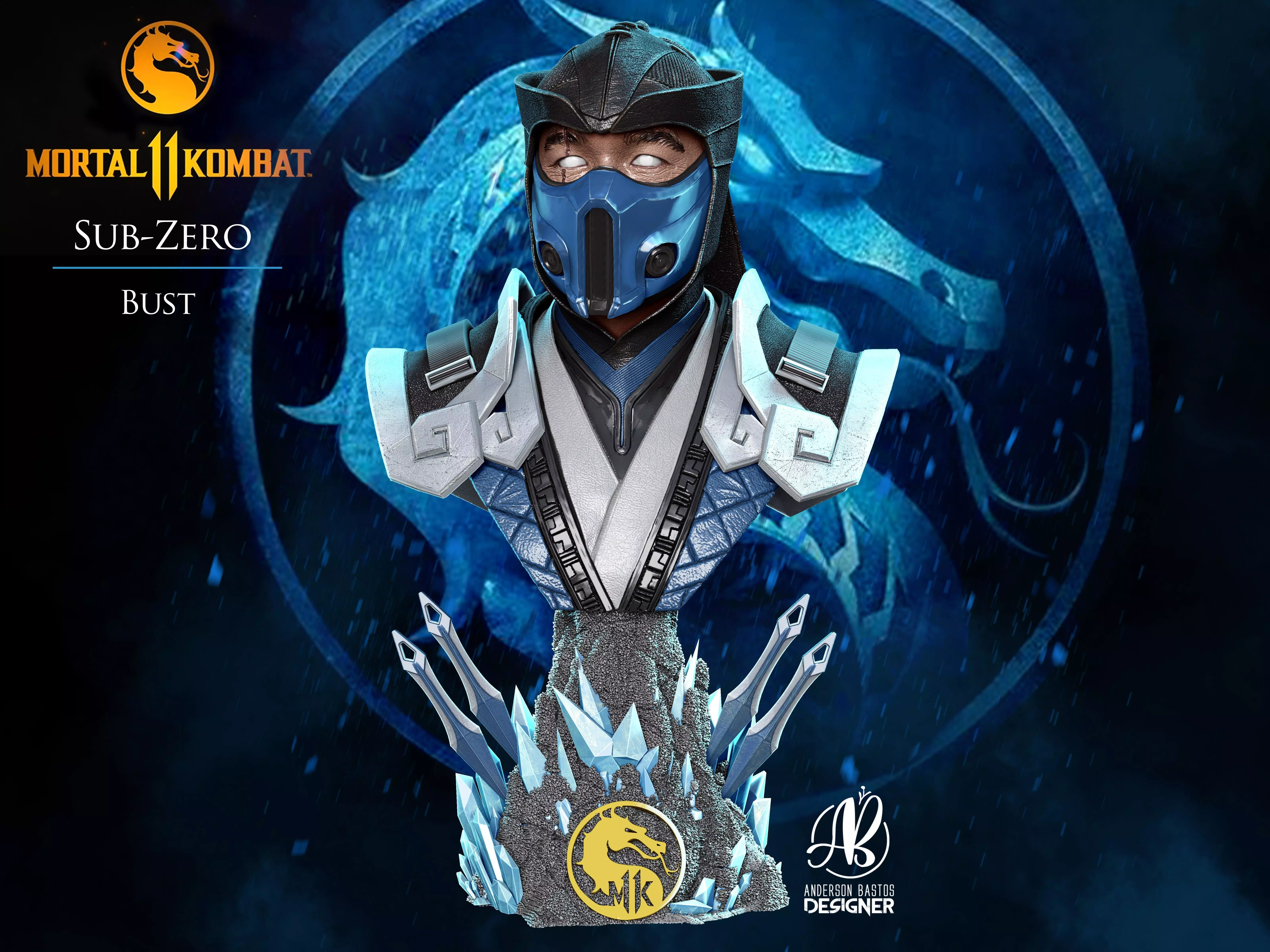 Sub-Zero Bust Mortal Kombat 11 3D print model_0