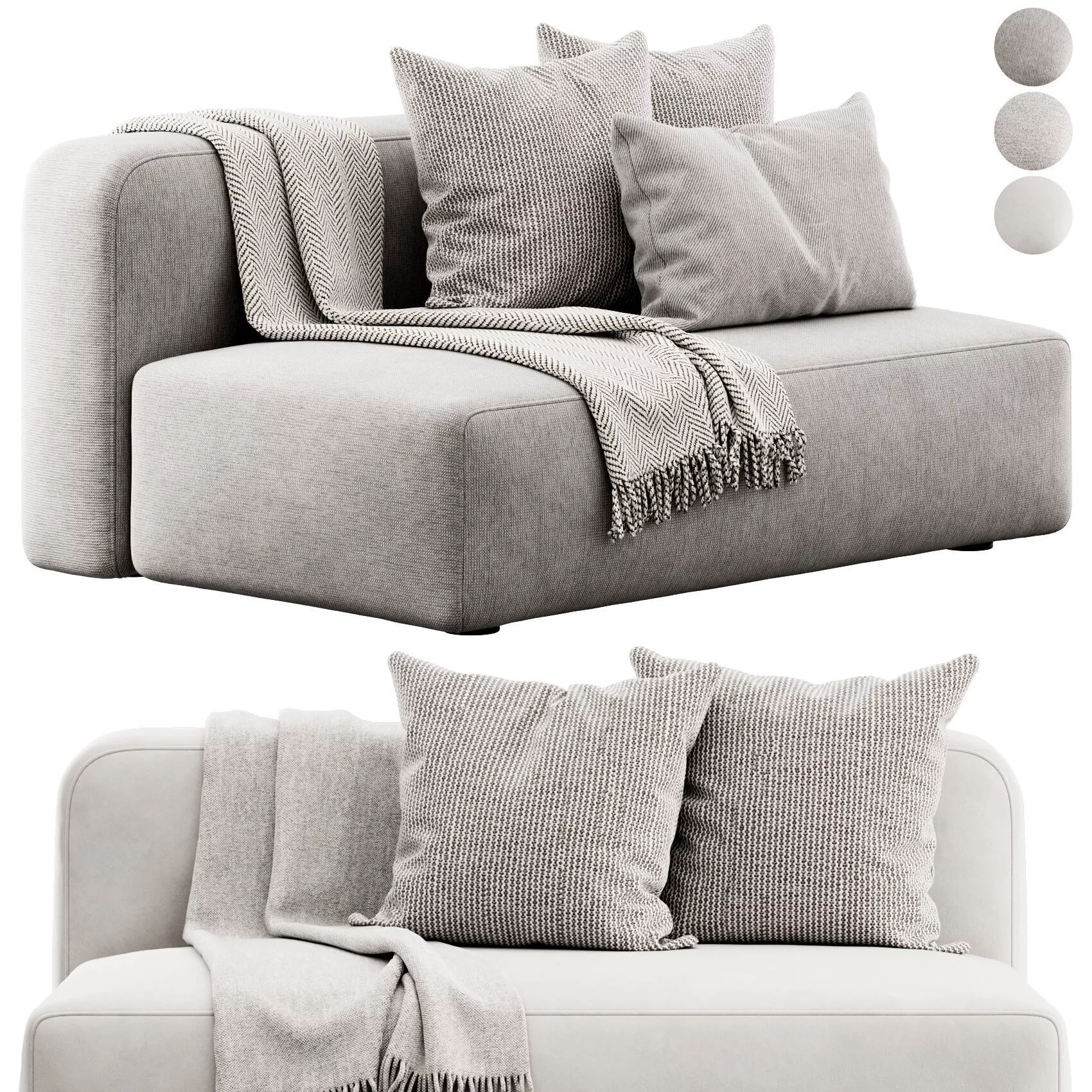 Cigar Ankara Loveseat by Article 3D model