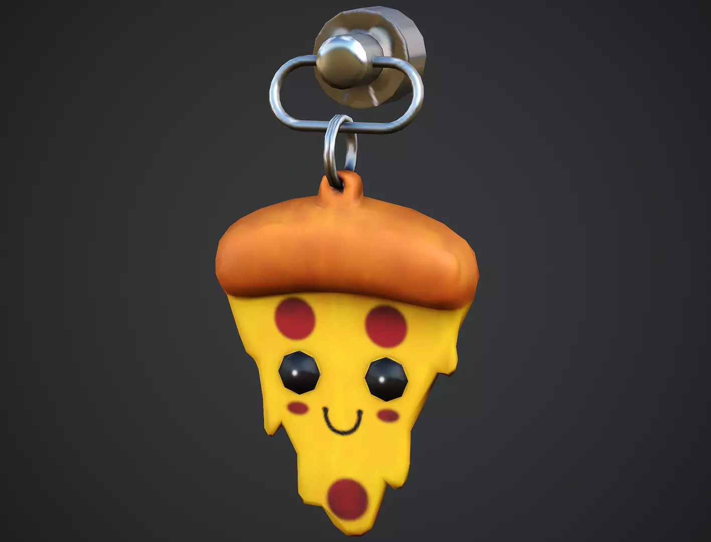 Pizza Weapon Charm - Low Poly Game Ready Low-poly 3D model_0