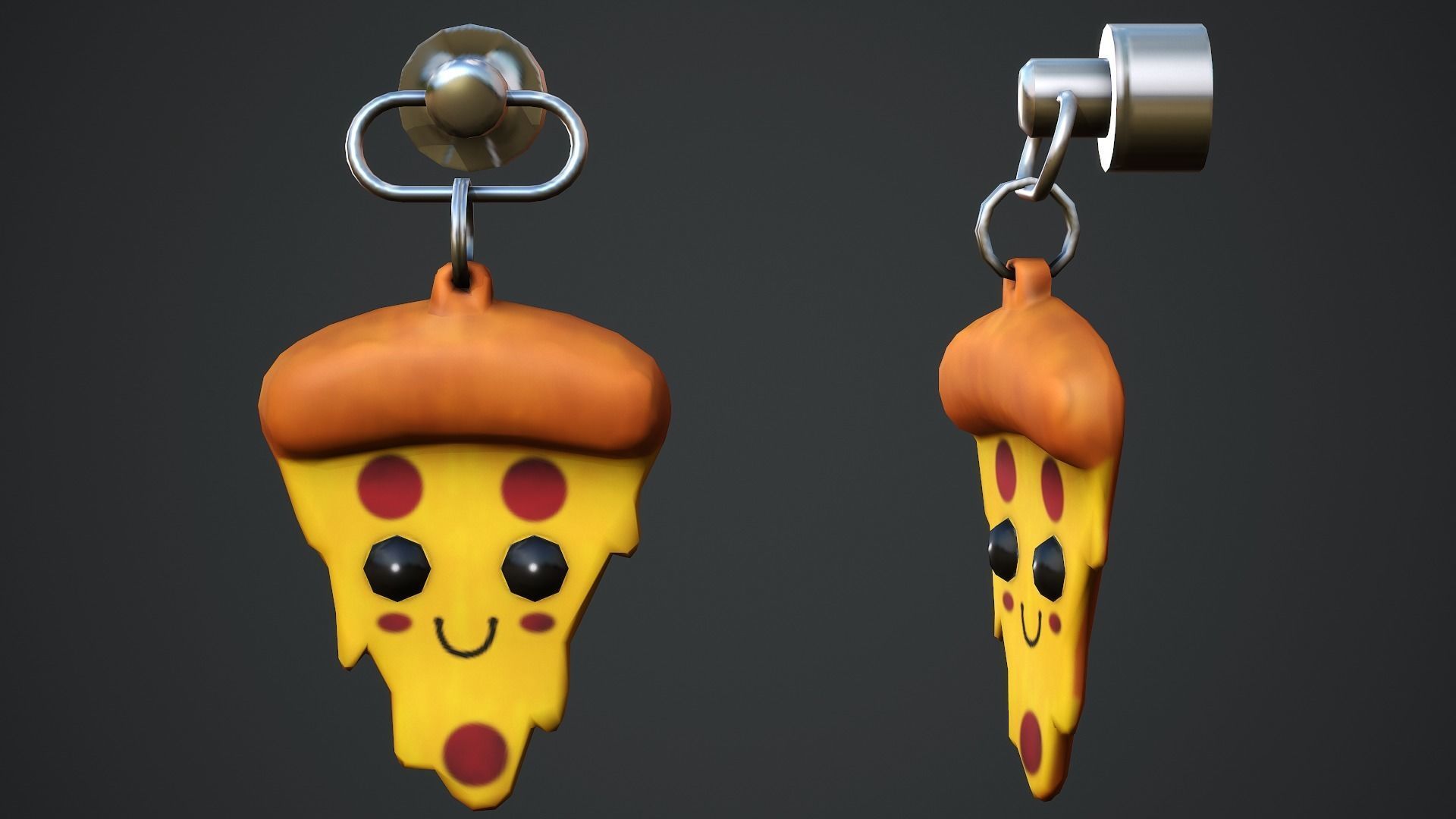 Pizza Weapon Charm - Low Poly Game Ready Low-poly 3D model_3