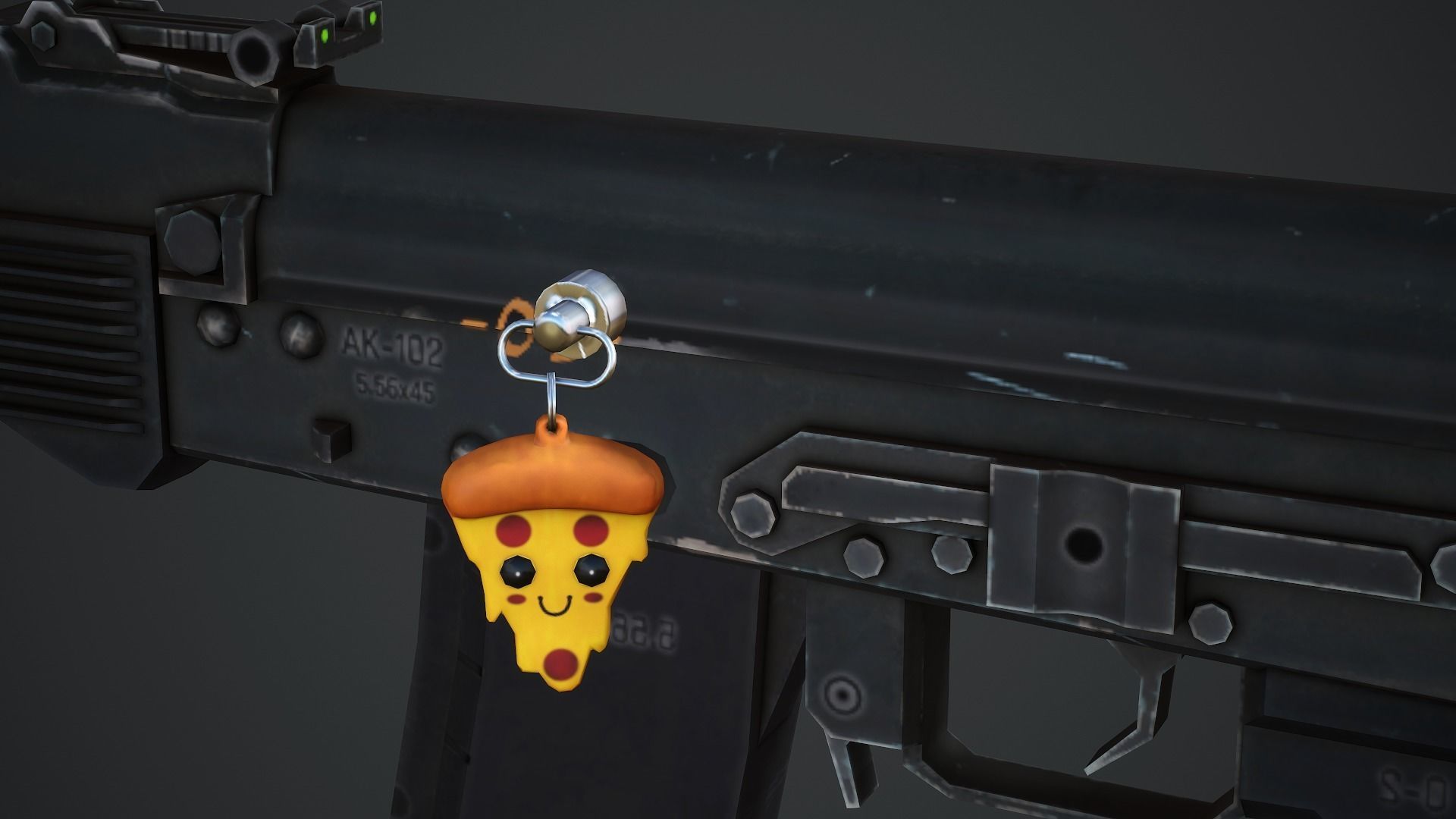 Pizza Weapon Charm - Low Poly Game Ready Low-poly 3D model_1