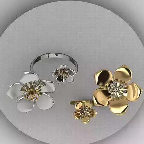Gold flower ring