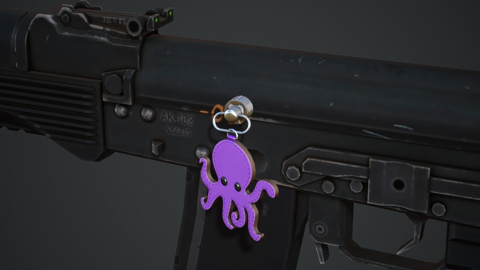 Octopus Weapon Charm - Low Poly Game Ready Low-poly 3D model_1