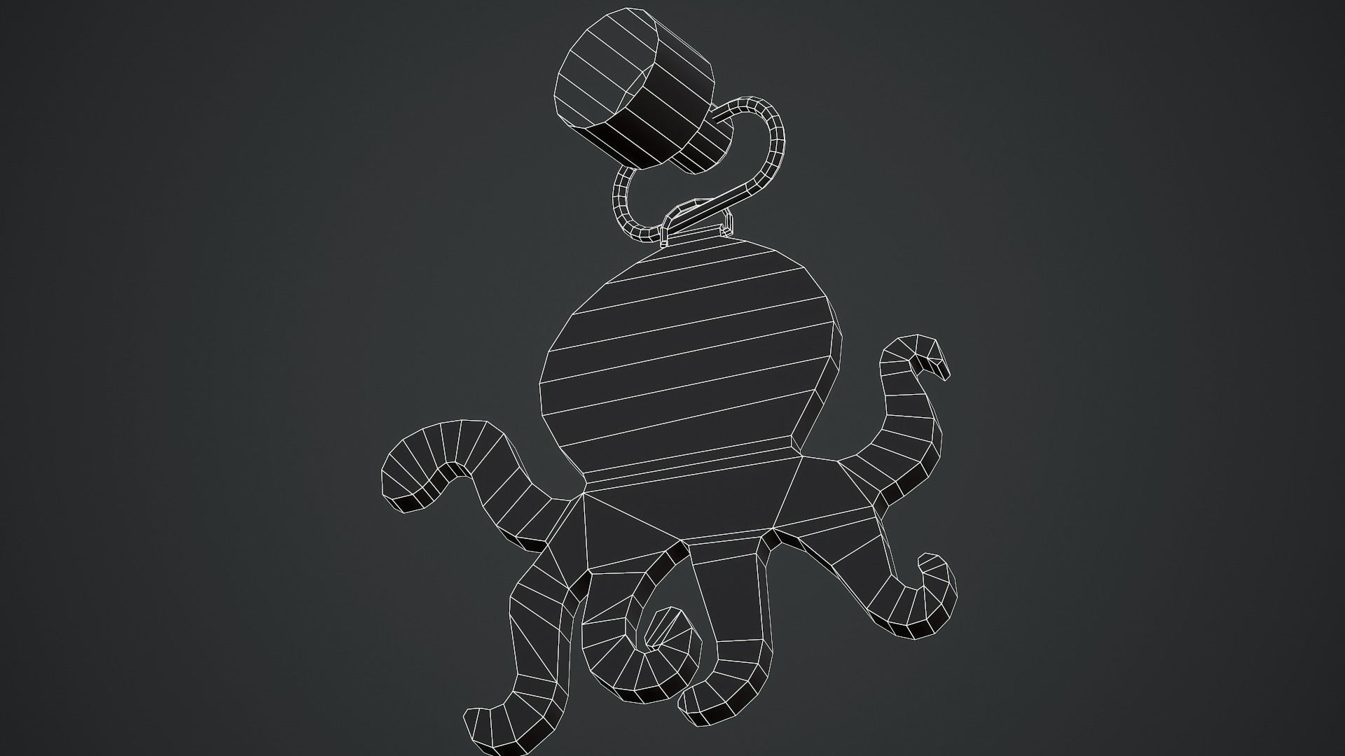 Octopus Weapon Charm - Low Poly Game Ready Low-poly 3D model_13