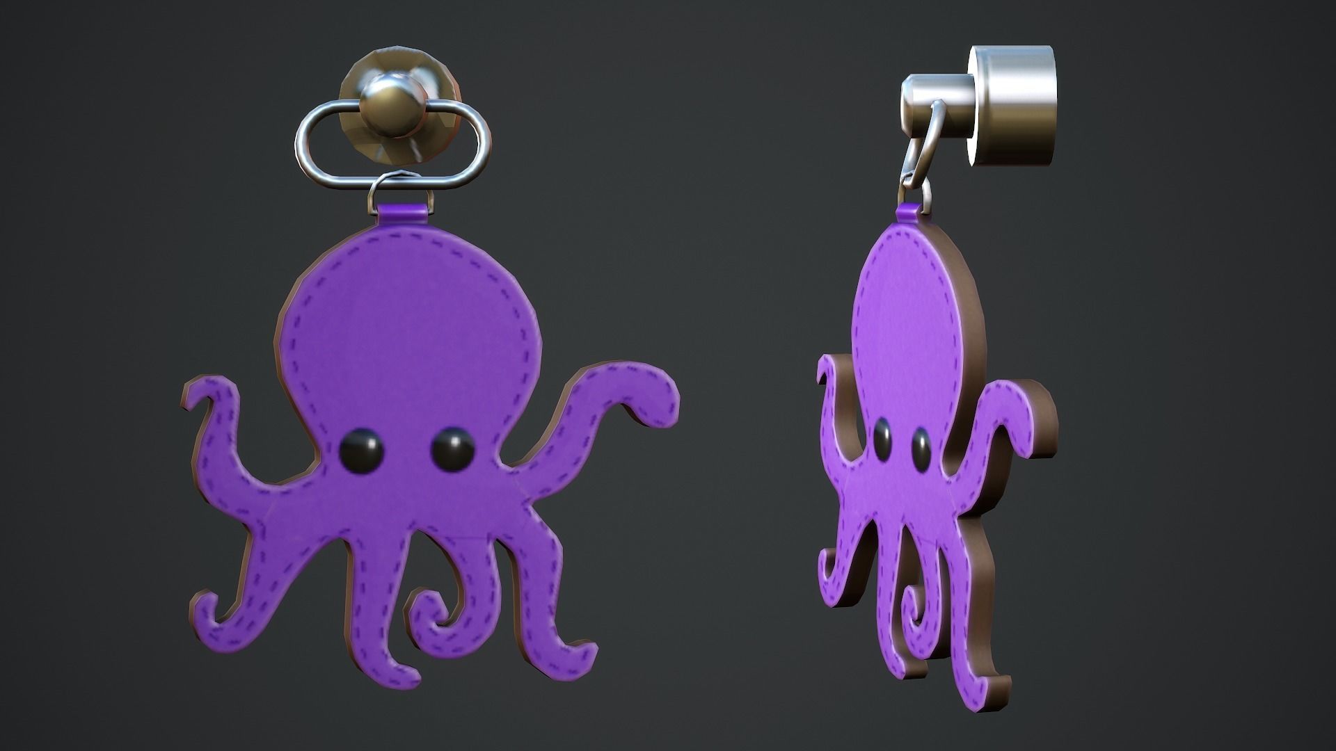 Octopus Weapon Charm - Low Poly Game Ready Low-poly 3D model_3