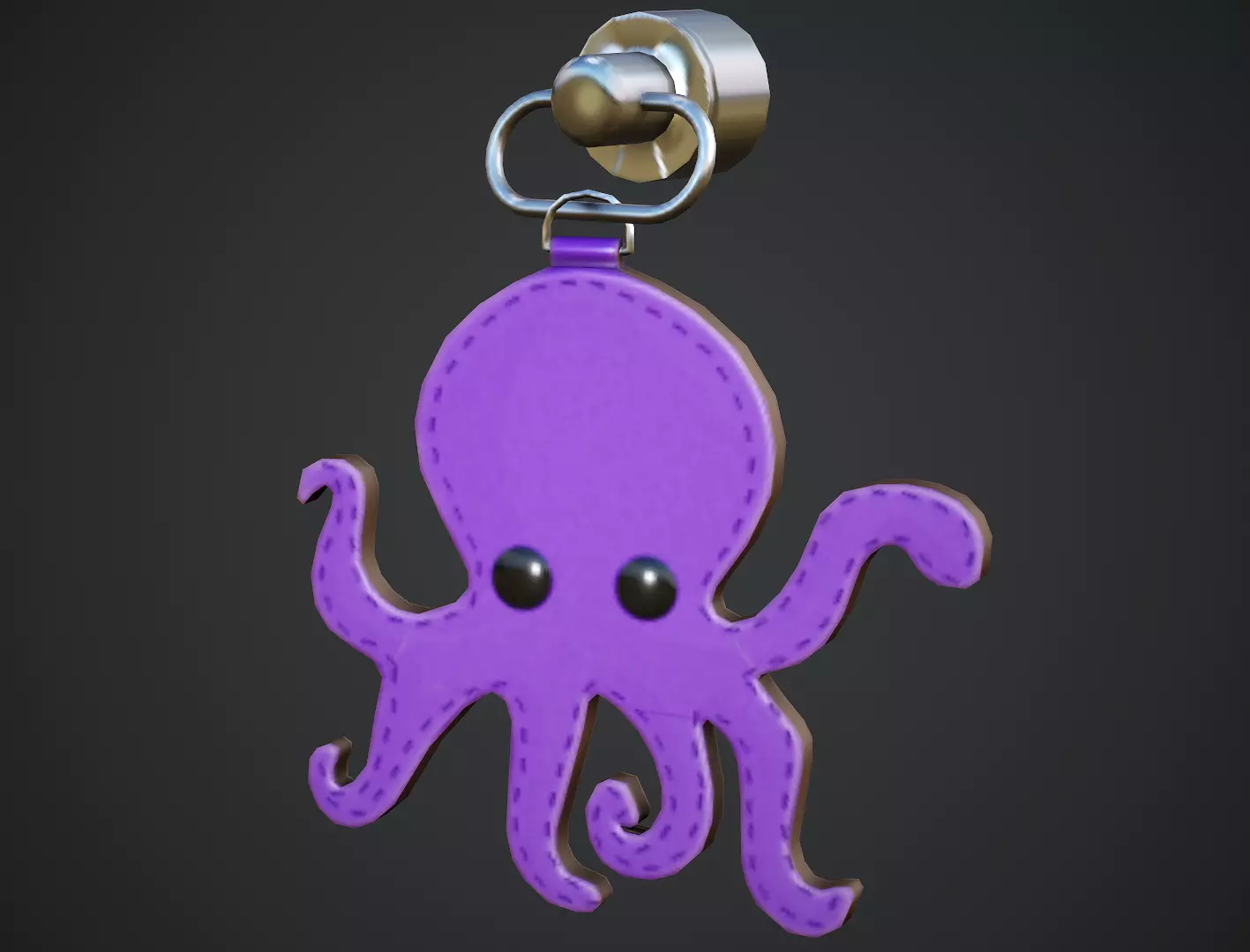 Octopus Weapon Charm - Low Poly Game Ready Low-poly 3D model_0