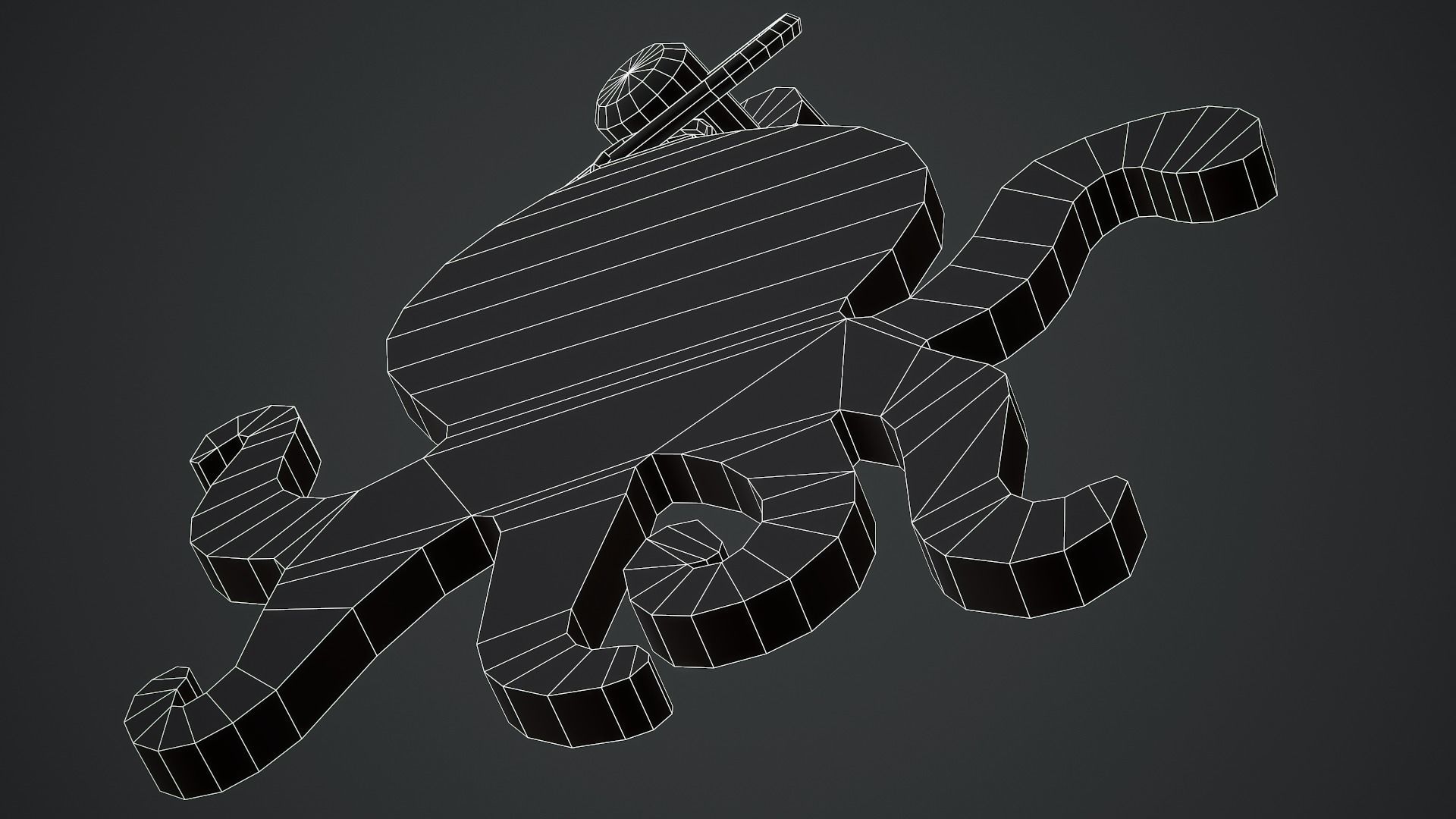 Octopus Weapon Charm - Low Poly Game Ready Low-poly 3D model_15