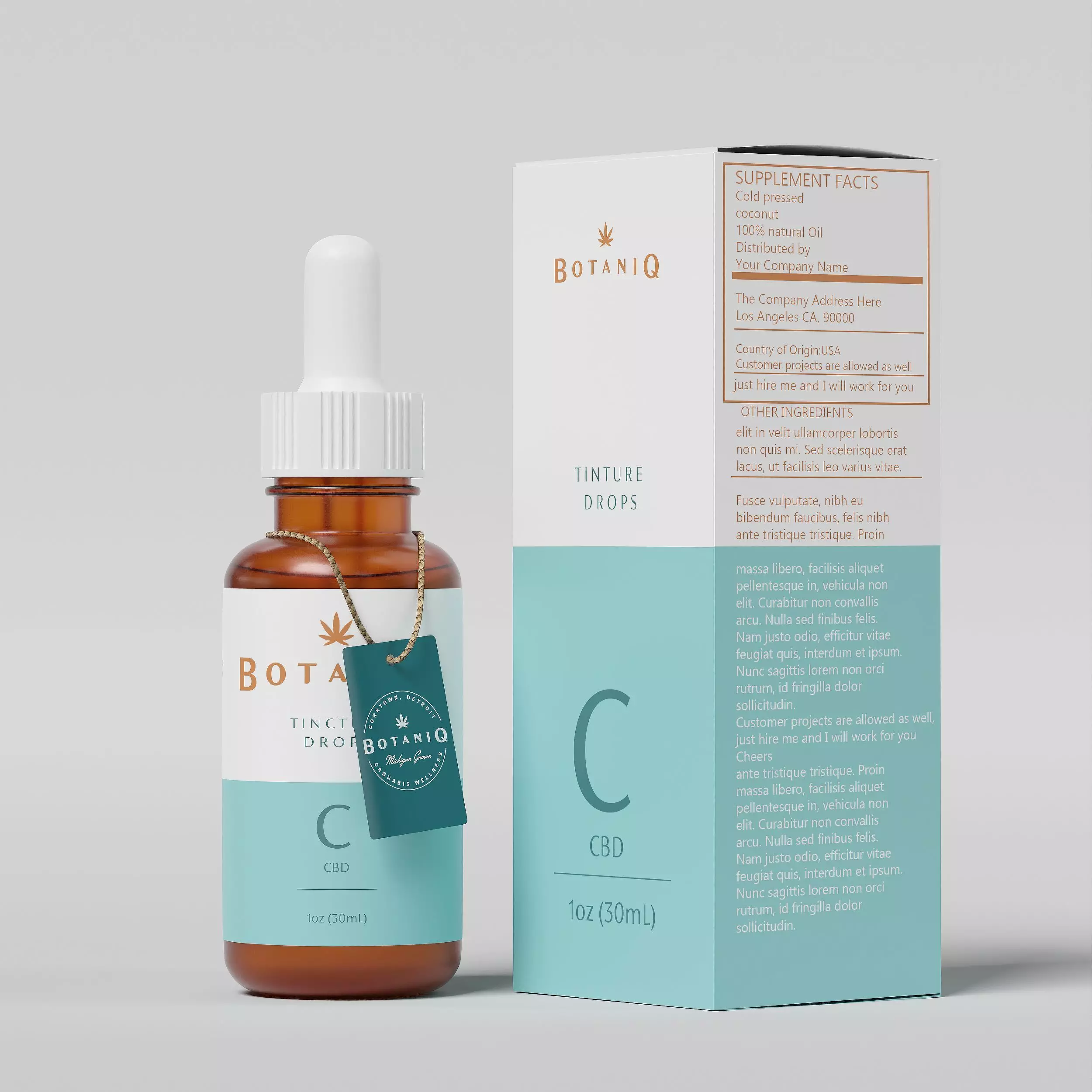 BOTANIQ Tinture Drops CBD Low-poly 3D model_0