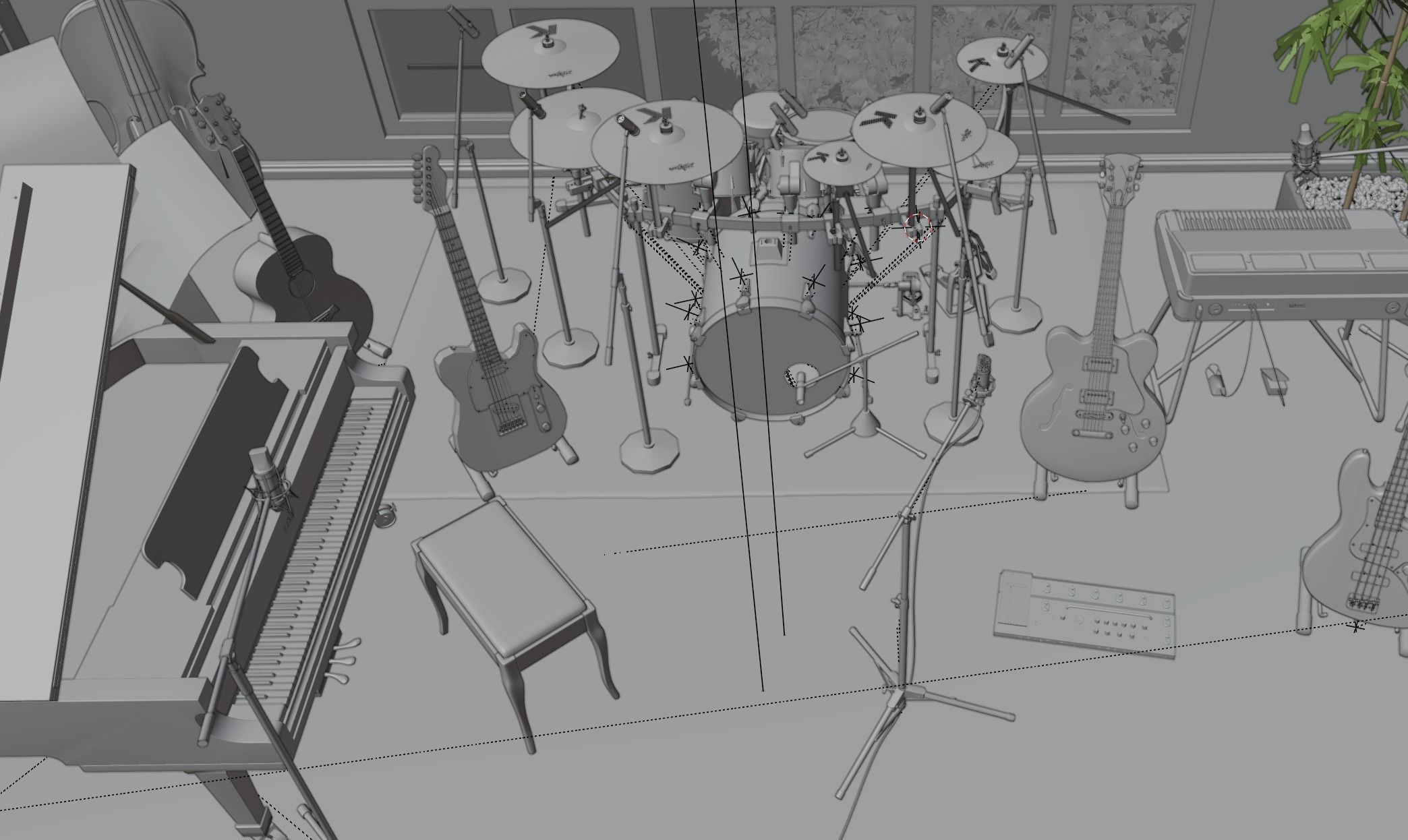 Music Studio 3D model_7