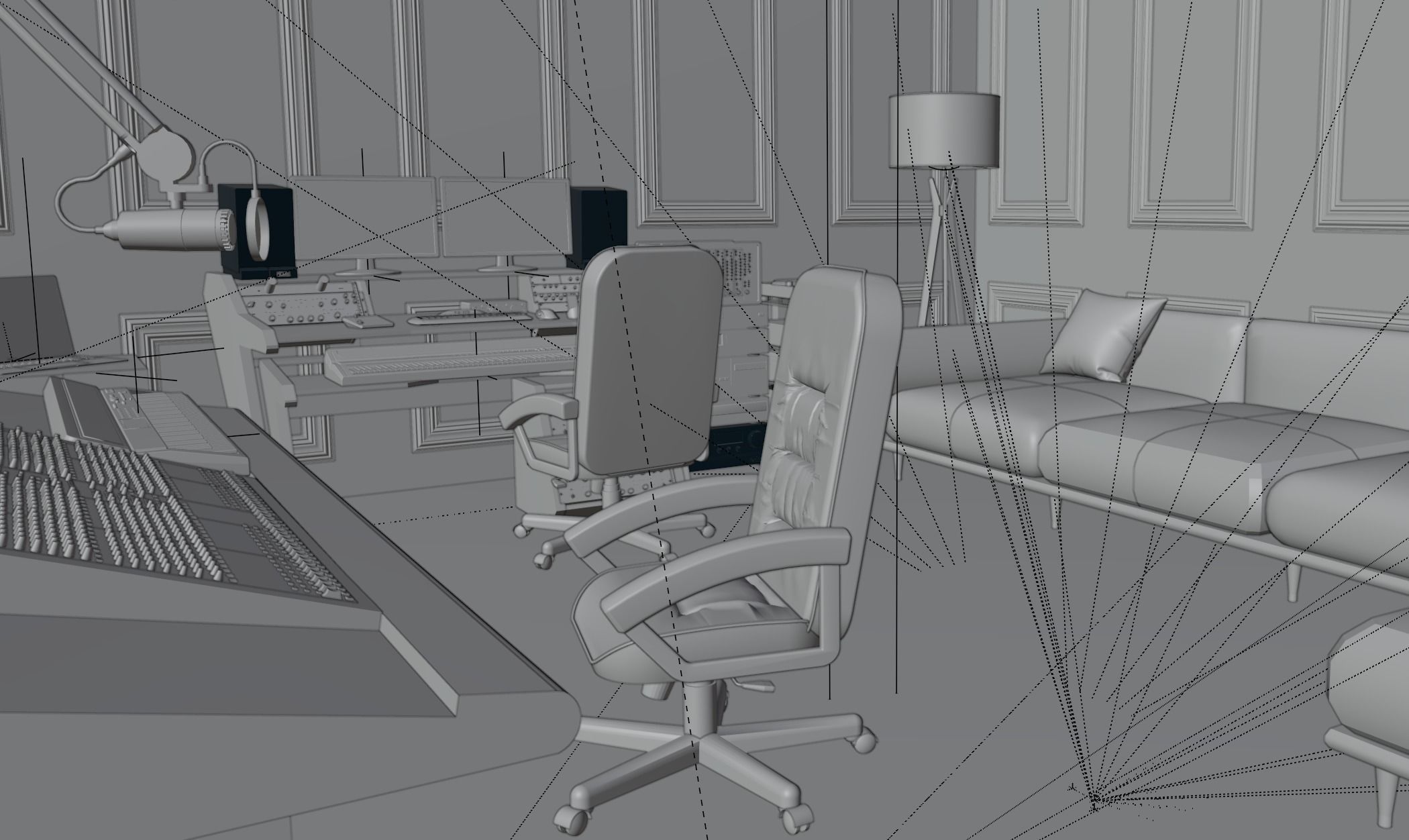 Music Studio 3D model_6