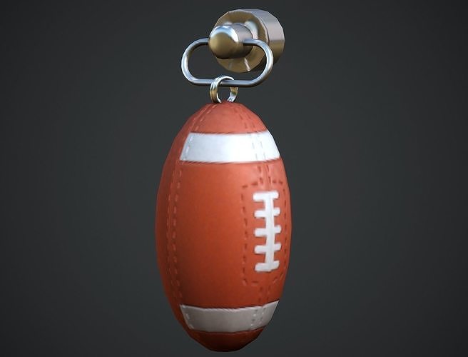 Rugby Ball Weapon Charm - Low Poly Game Ready Low-poly 3D model