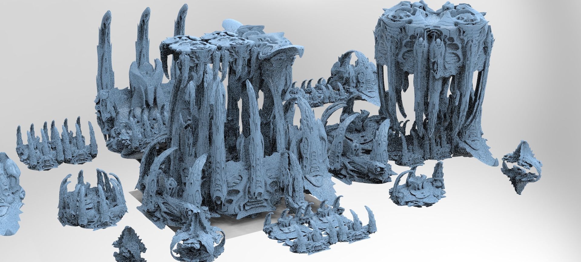 Wraith Hive Alien Platform huge Full Kitbash 3D model_1