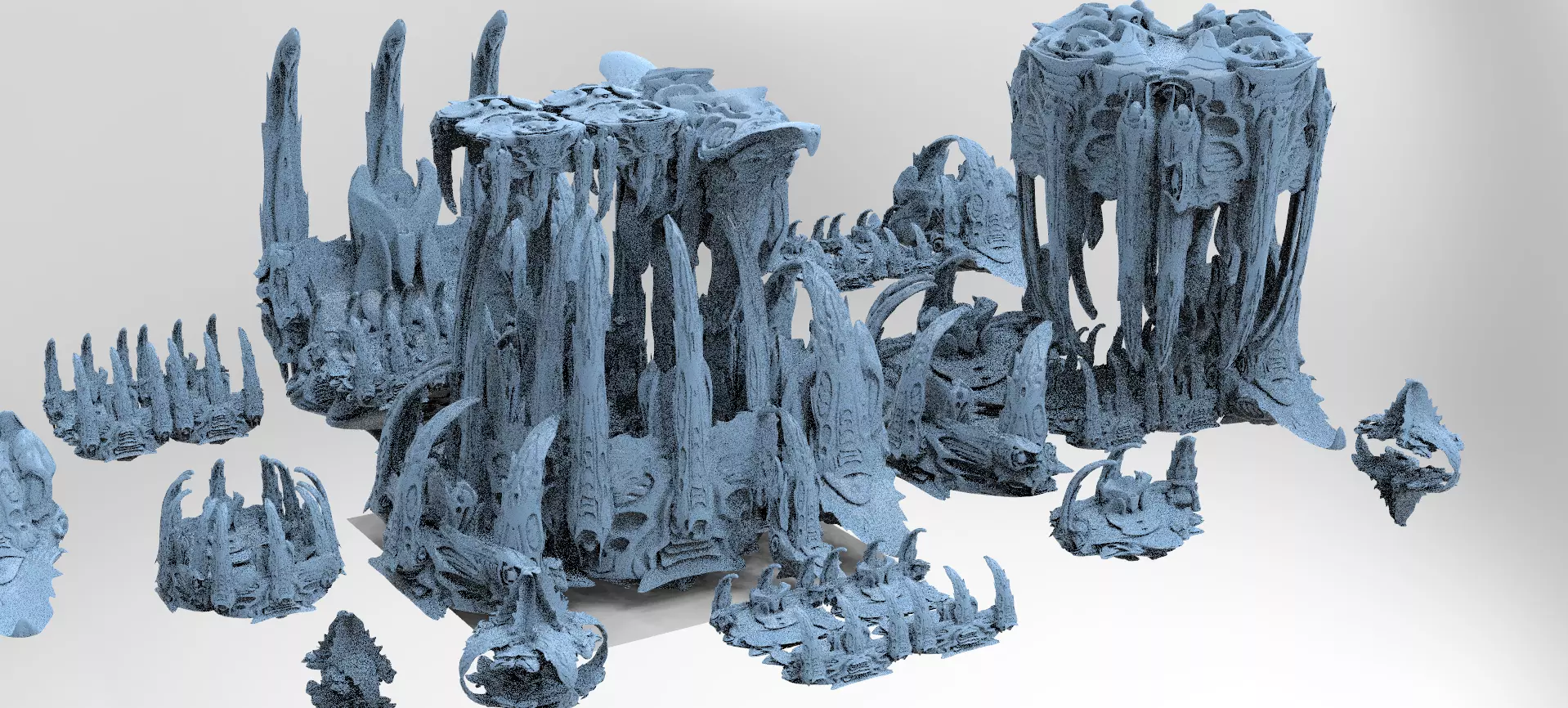 Wraith Hive Alien Platform huge Full Kitbash 3D model_0