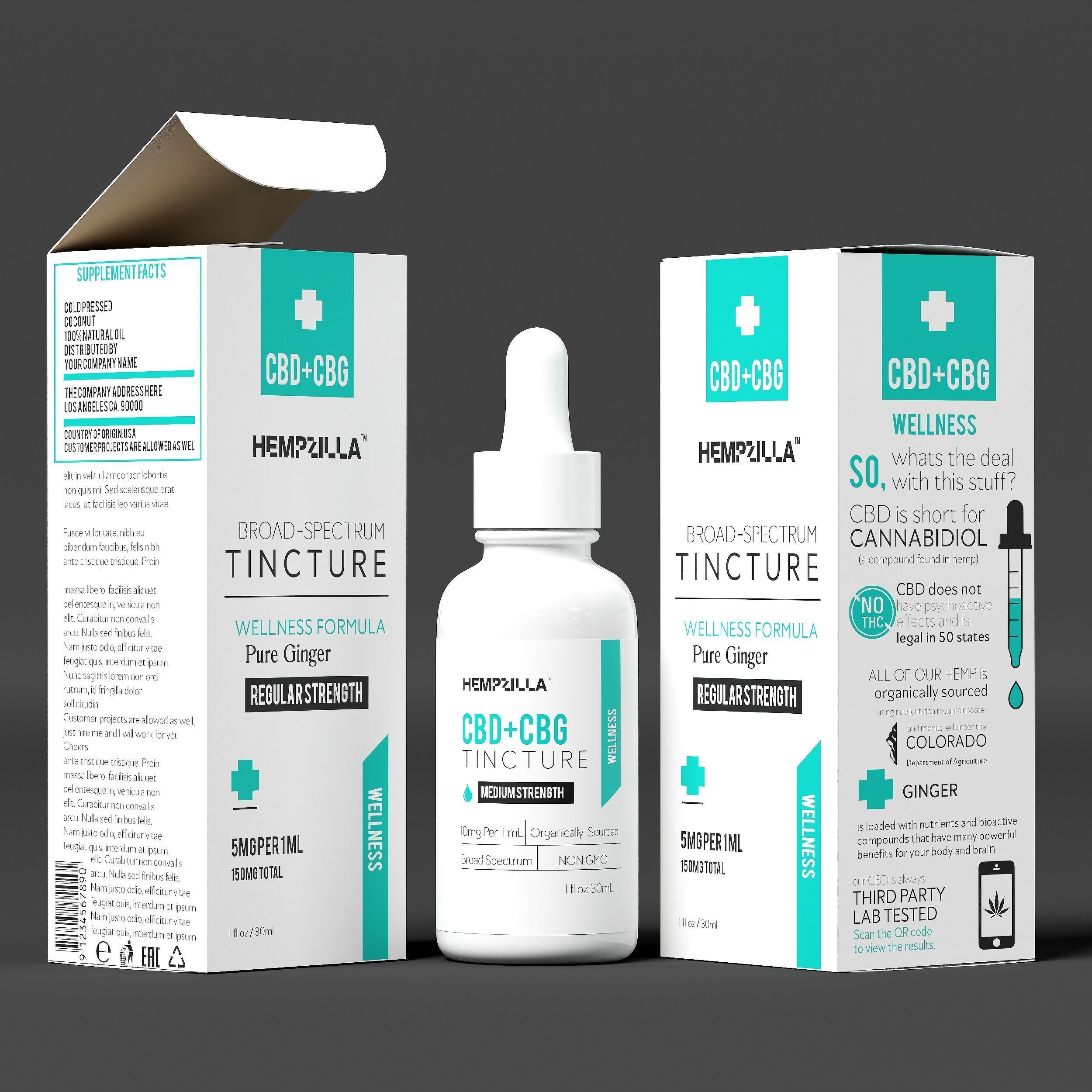 Hempzilla CBD CBG Wellness Formula Low-poly 3D model_2