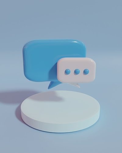 Chat Icon Asset Blender Scene 3D model