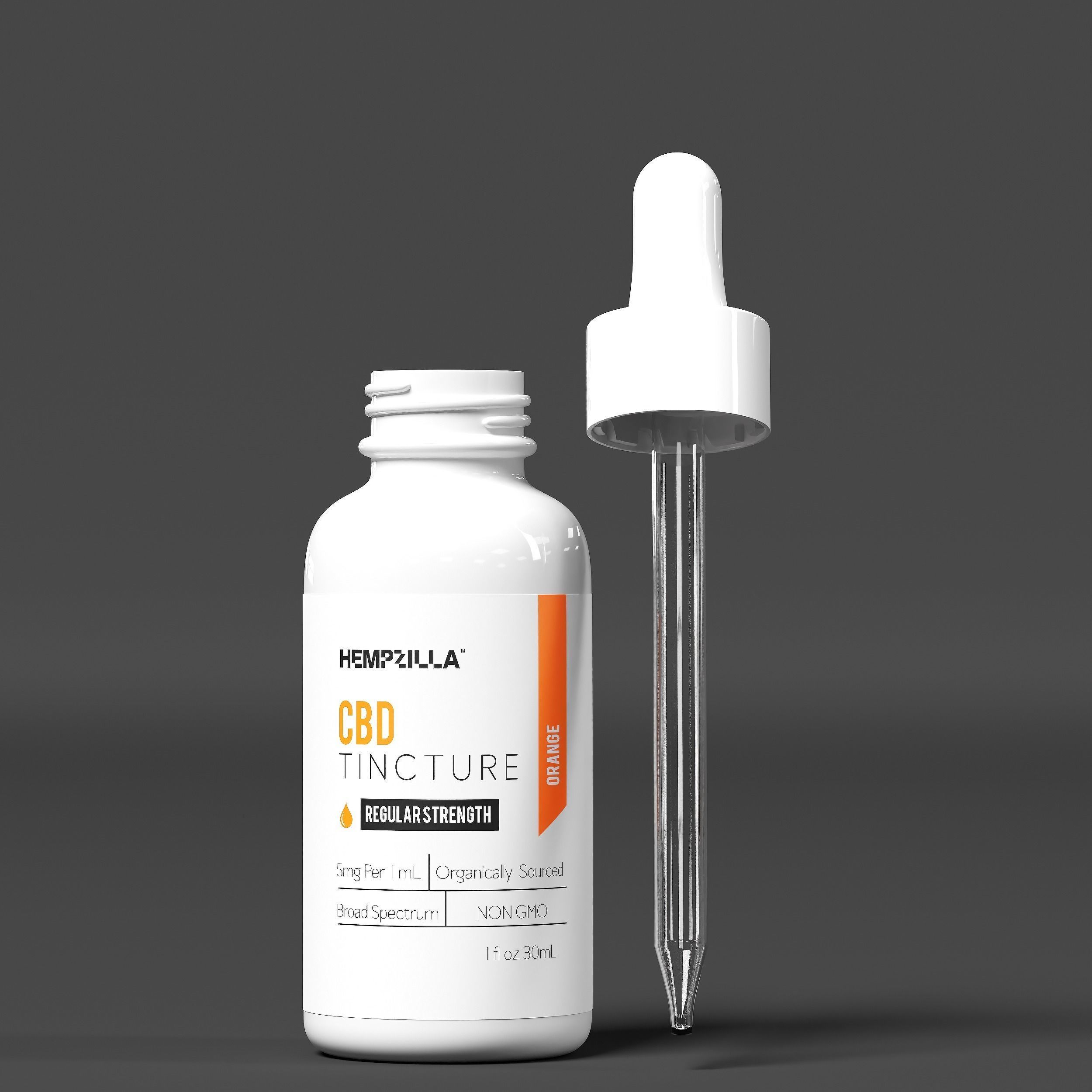 Hempzilla CBD Orange Low-poly 3D model_4