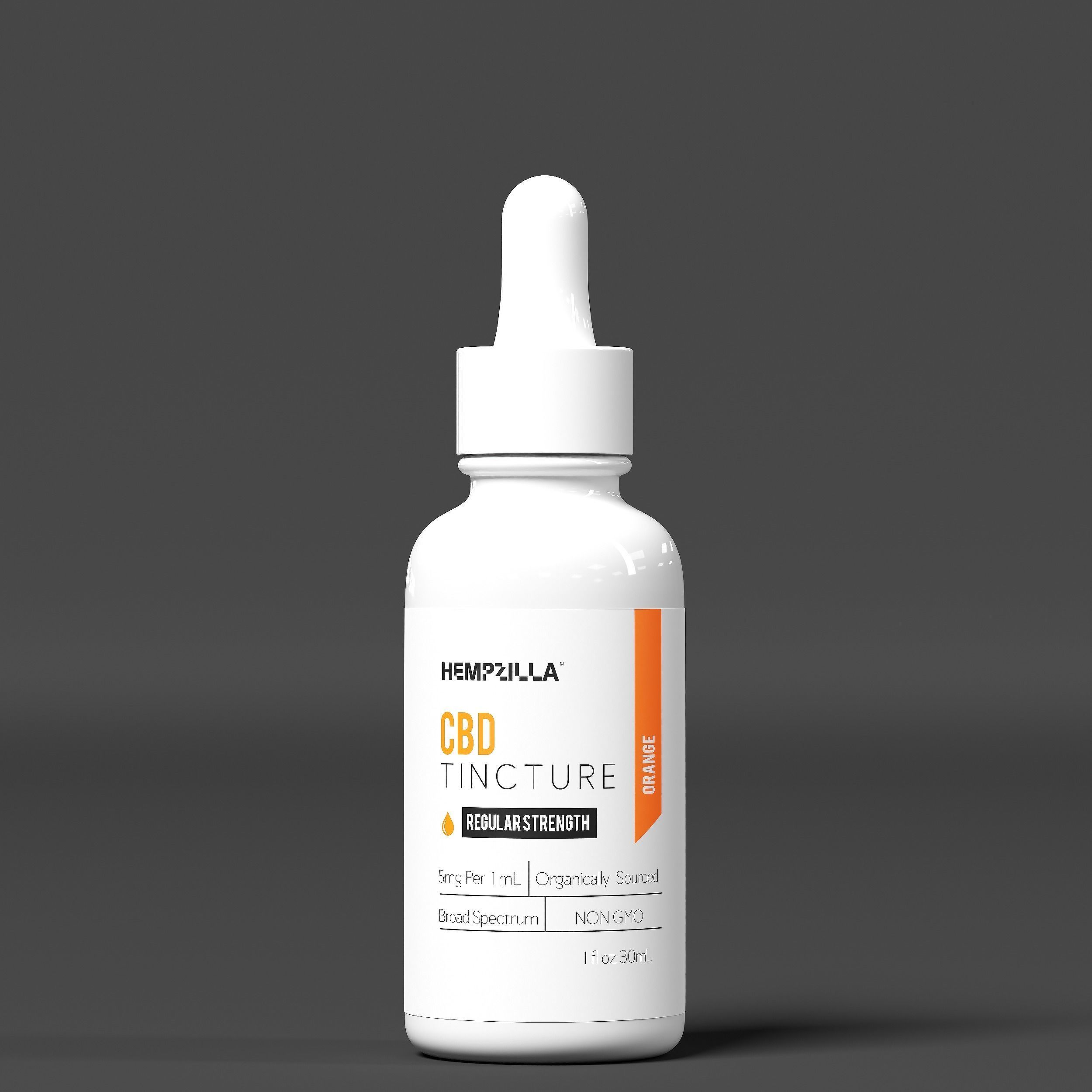 Hempzilla CBD Orange Low-poly 3D model_3