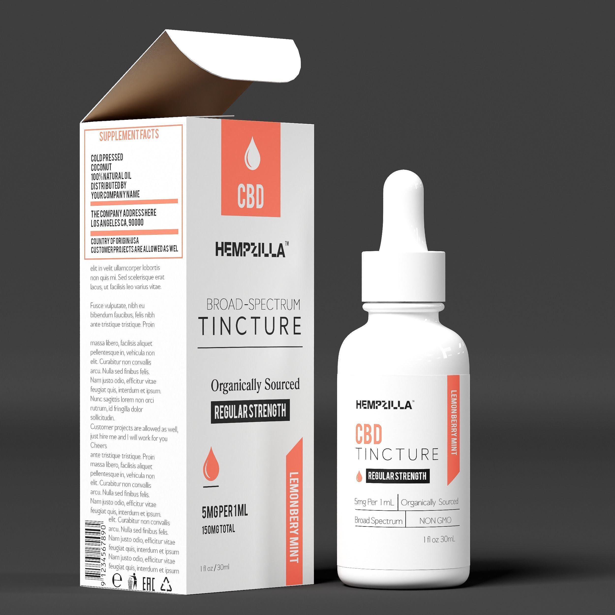 Hempzilla CBD Lemon Berry Mint Low-poly 3D model_1