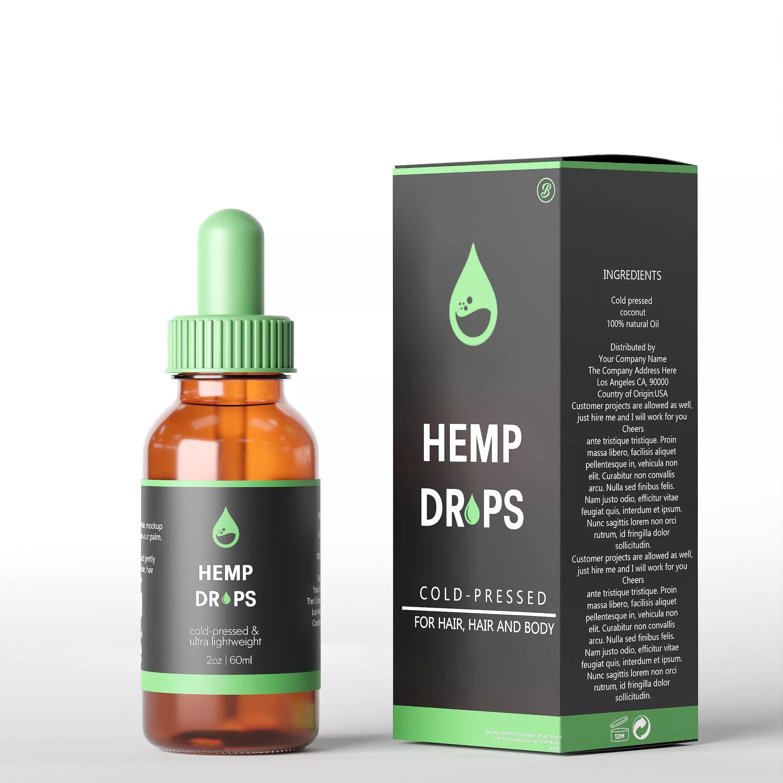 Hemp Drops 01 Low-poly 3D model