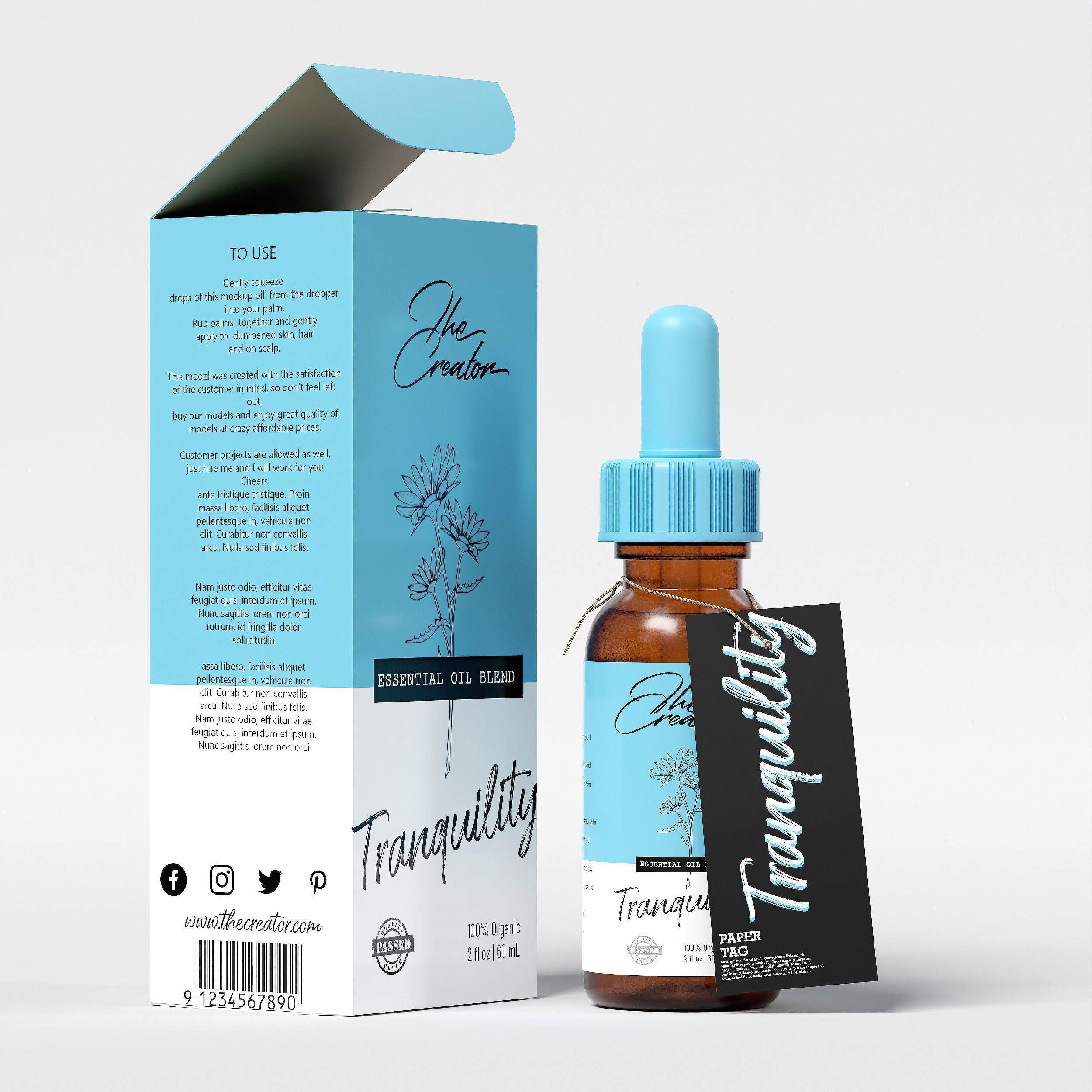 Essential Oil Blend Tranquility Low-poly 3D model_2