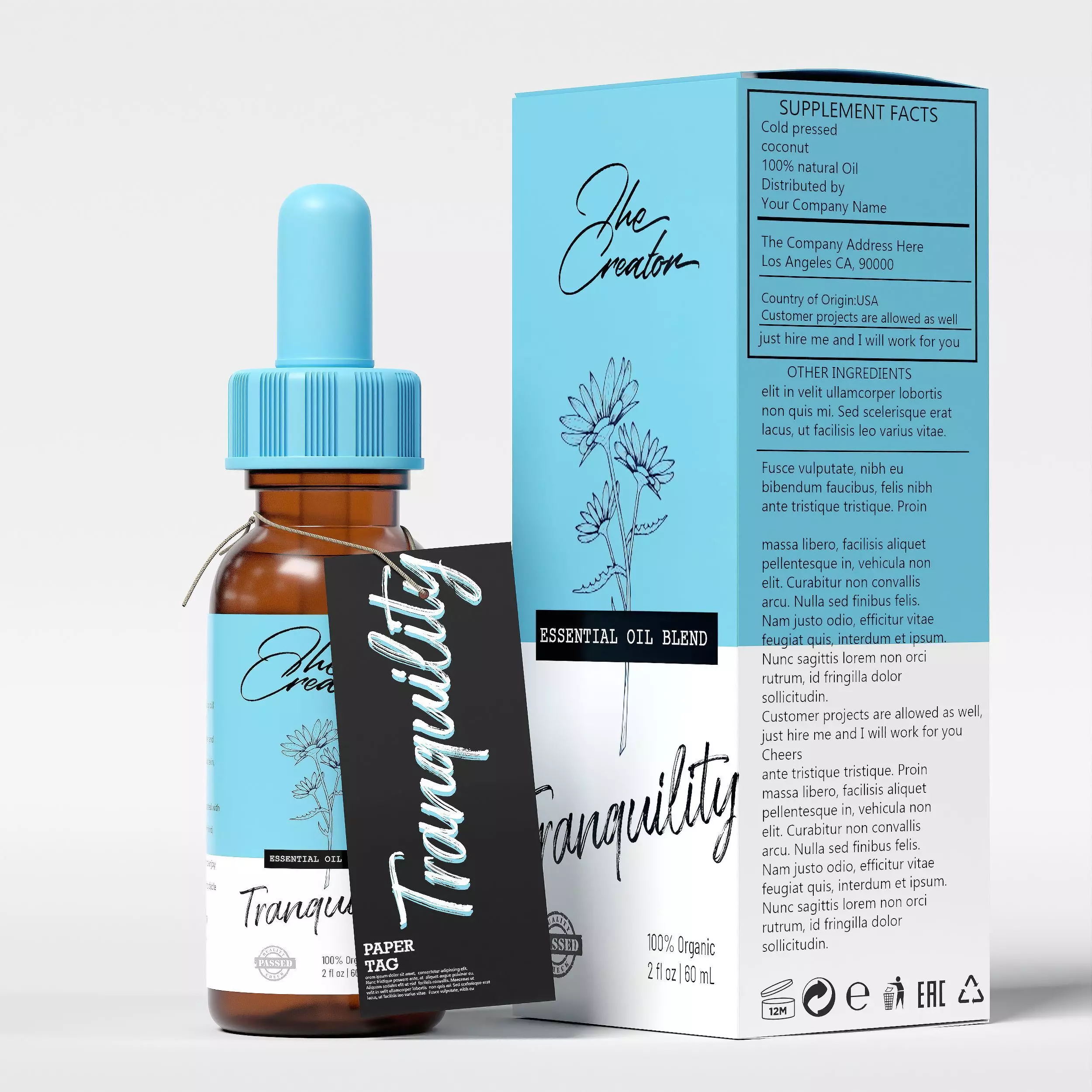 Essential Oil Blend Tranquility Low-poly 3D model_0