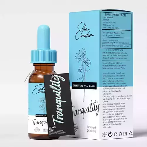 Essential Oil Blend Tranquility Low-poly 3D model
