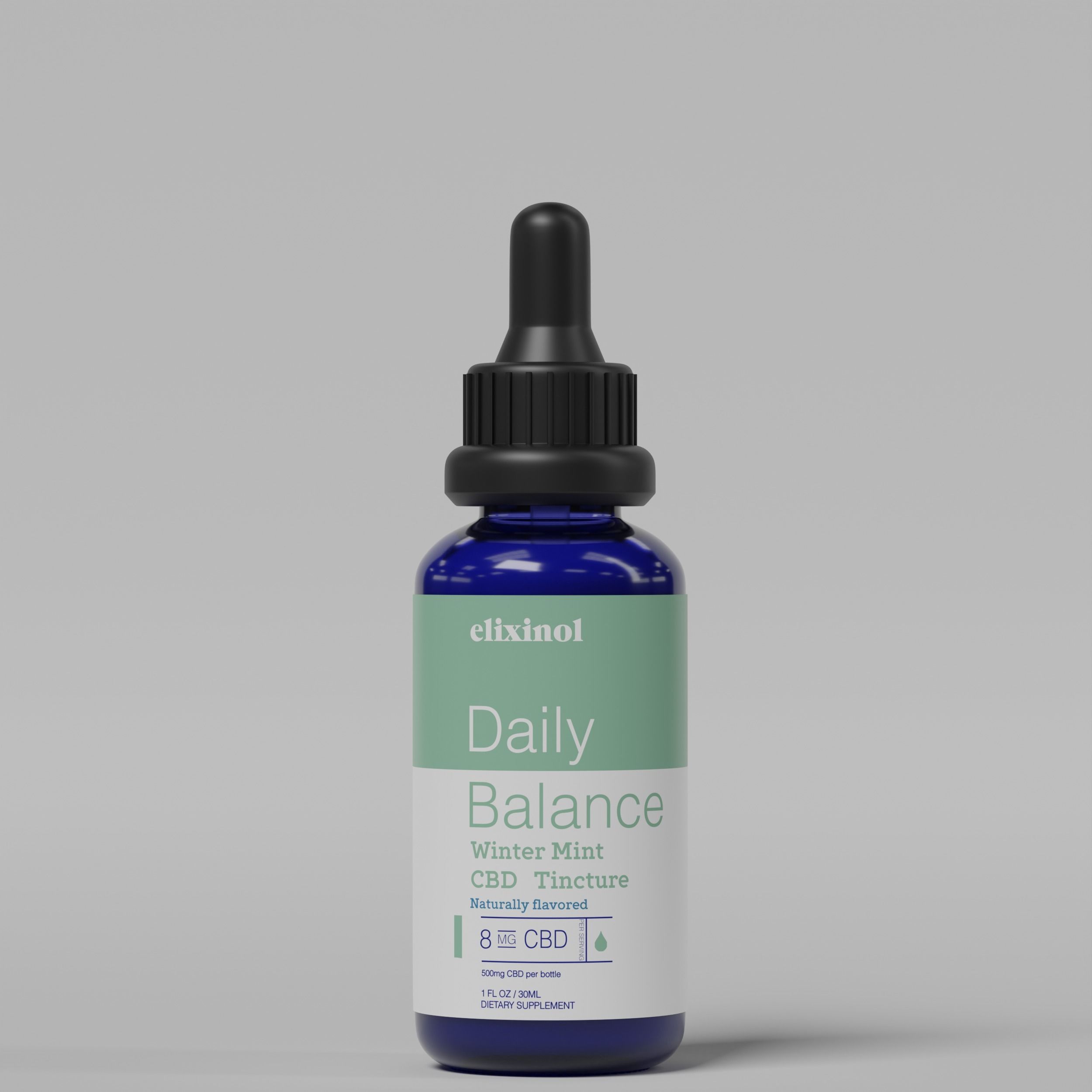 Elixinol Daily Balance Winter Mint CBD Tincture Low-poly 3D model_5